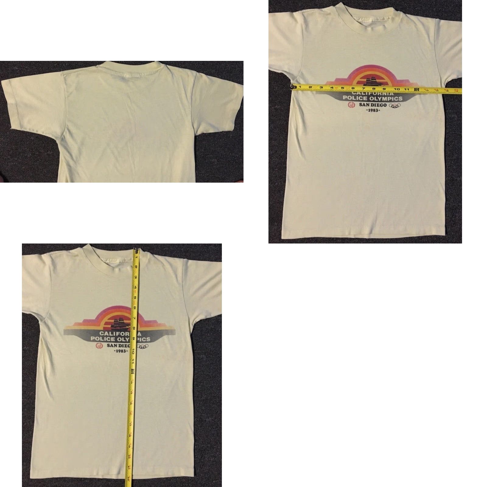 Vintage VINTAGE 80s San Diego Police Olympics T-Shirt XXS Yellow California Cop Officer Grunge Shirt Mens Size US XXS / EU 40 - 9 Thumbnail