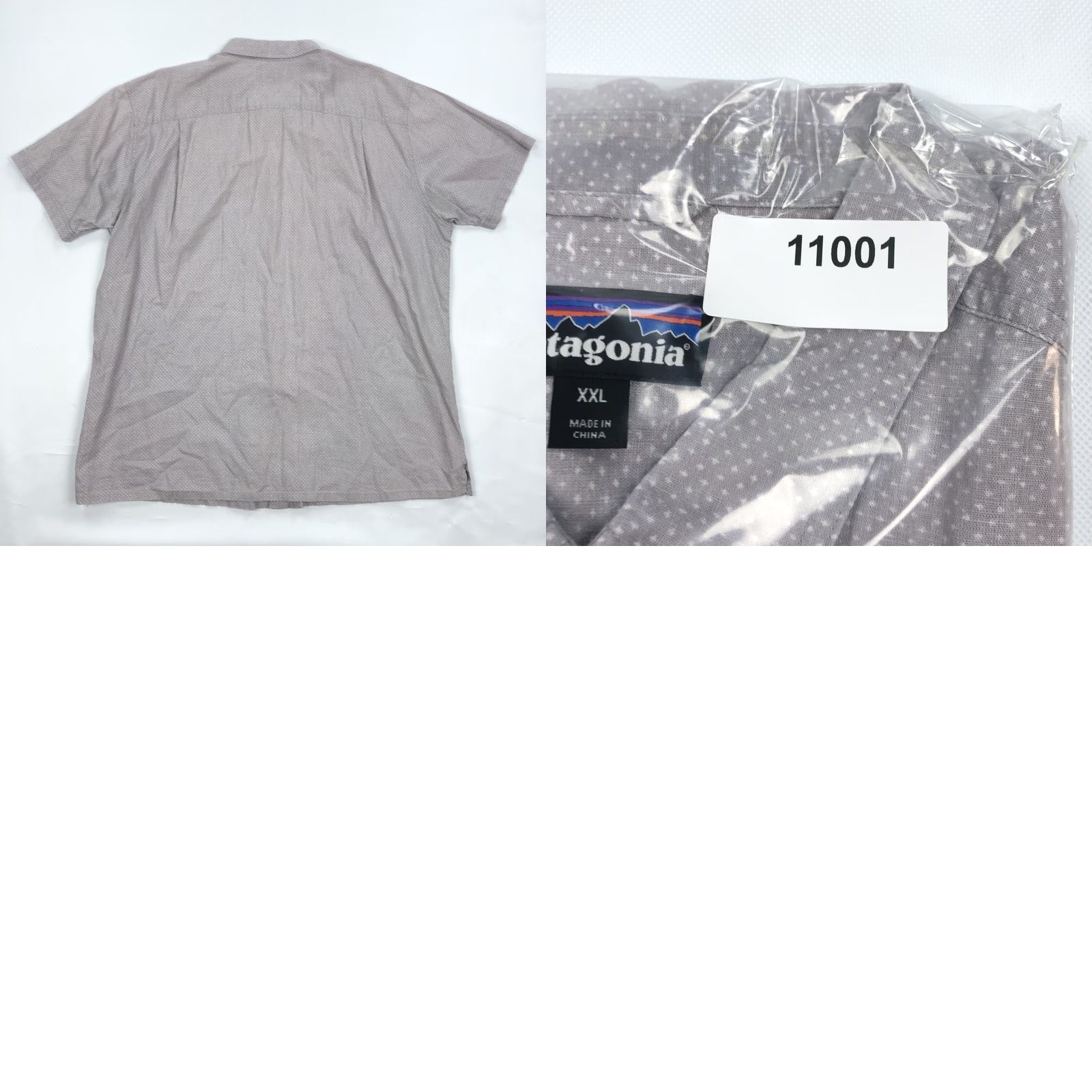 Patagonia Patagonia Shirt Button-Down Back Step Hemp Cotton Polka Dot XXL Mens Casual Short Sleeve 53139 Grey White Size US XXL / EU 58 / 5 - 8 Thumbnail