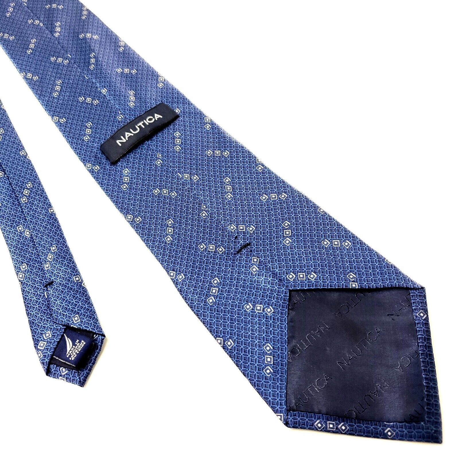 Nautica Nautica Blue Silk Tie Woven Wide Motif Size ONE SIZE - 3 Thumbnail