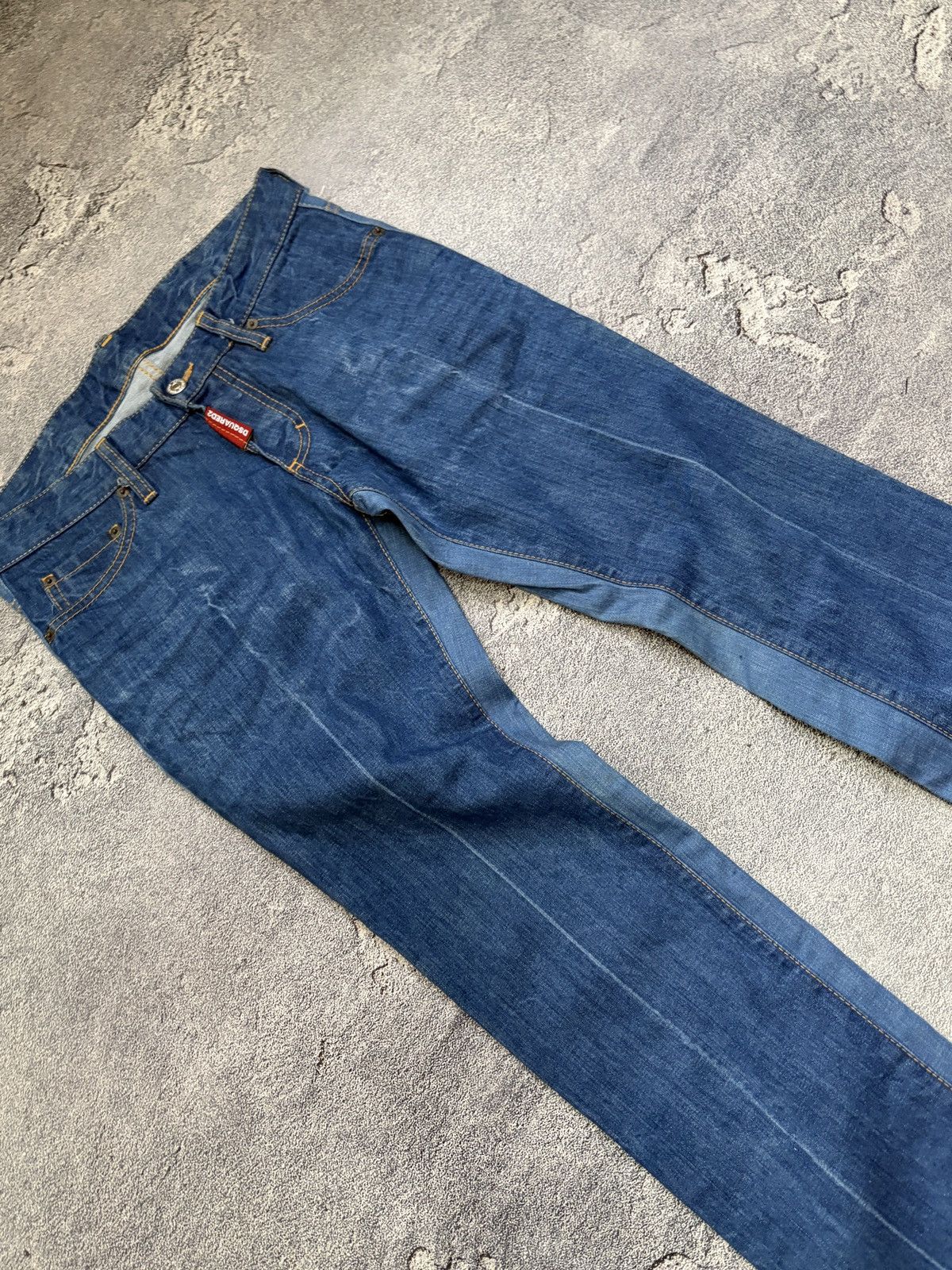 Dsquared2 **DSQUARED2 FW17 Two Tone Paneled Slim Jeans Blue Denim Size US 30 / EU 46 - 13 Thumbnail