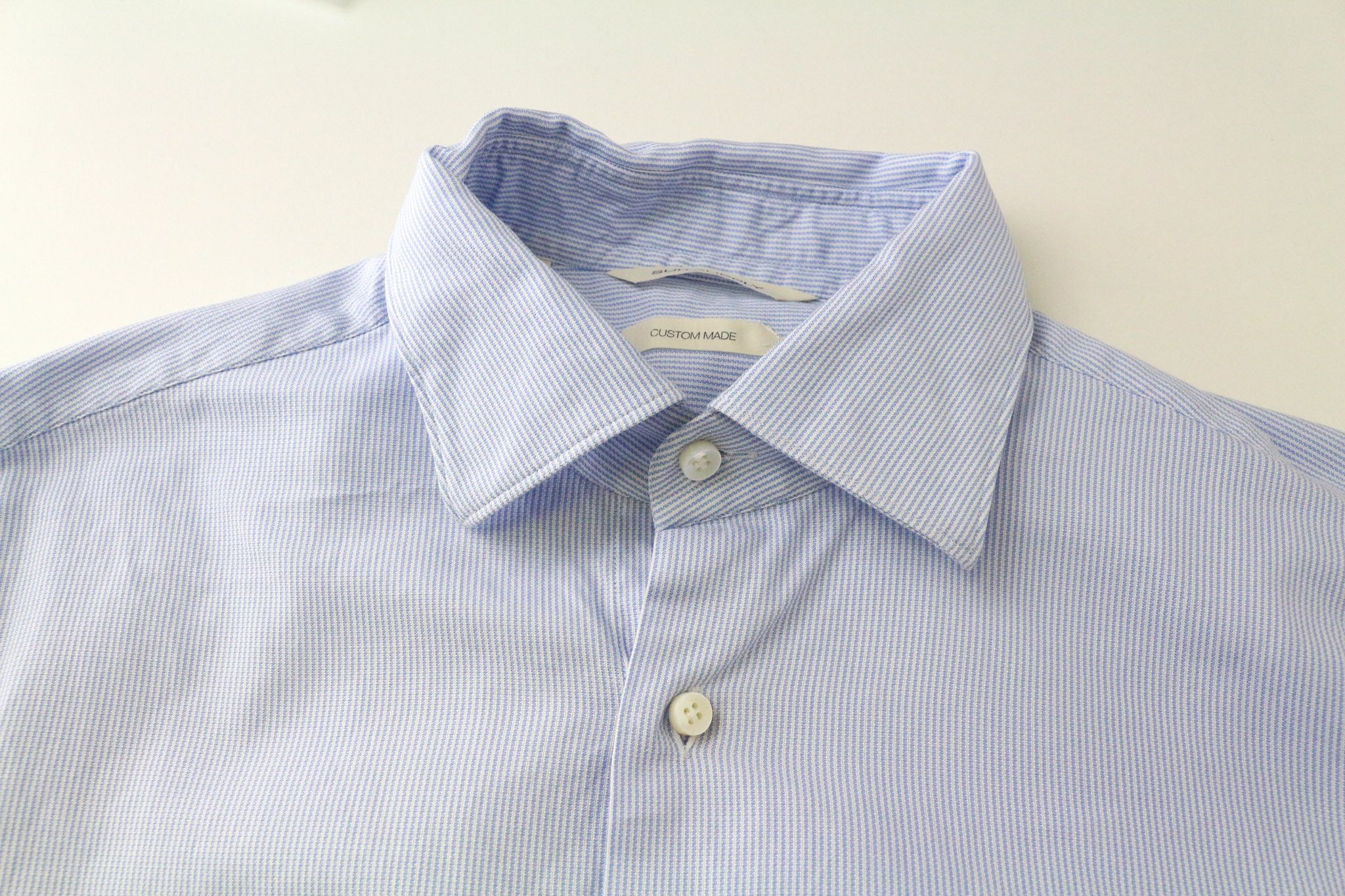 Suitsupply 39/15 1/2 Slim Blue Striped Cotton Shirt 75171 Size US M / EU 48-50 / 2 - 3 Thumbnail