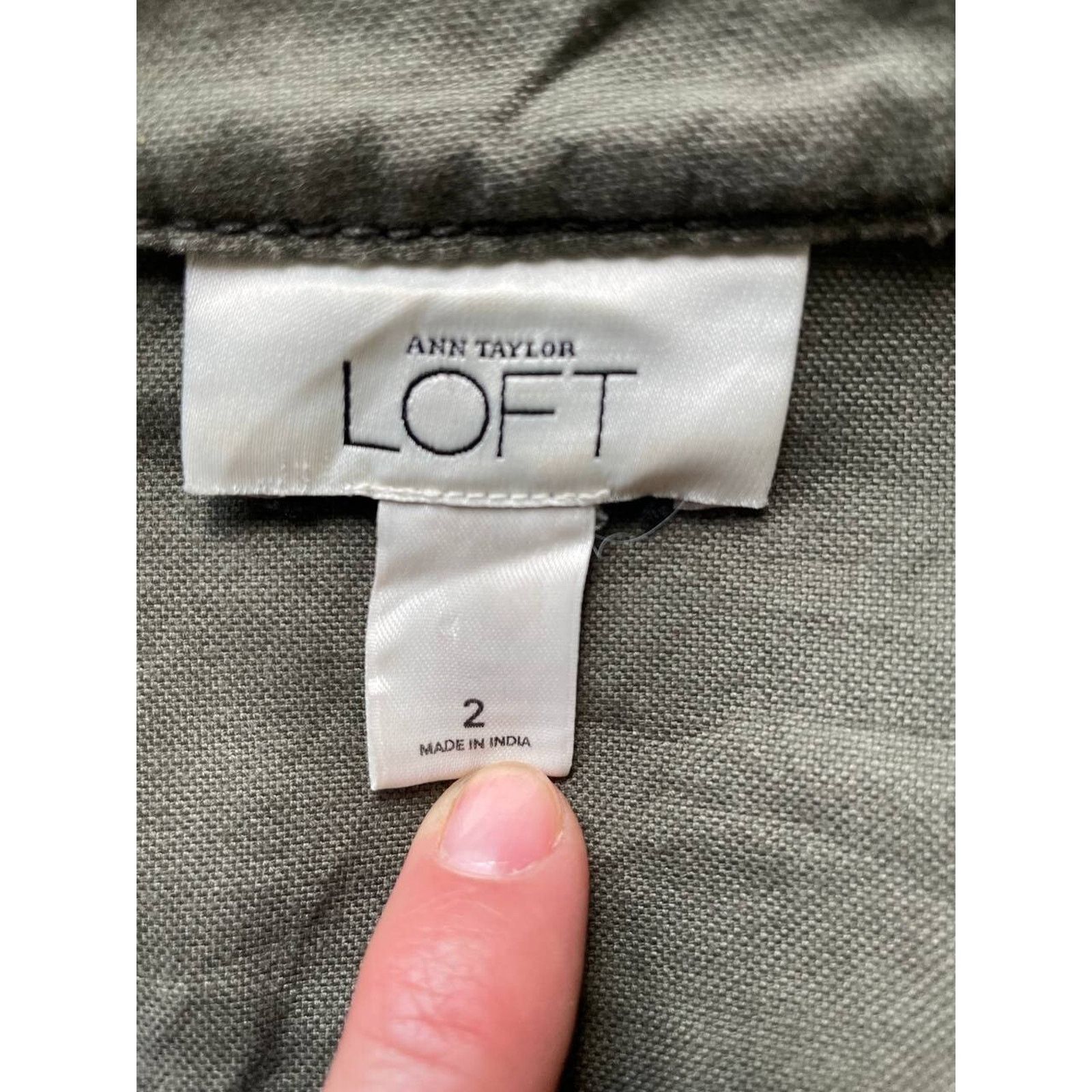 Loft × Vintage Vintage Ann Taylor LOFT Military Style Green Jacket Utility Size S / US 4 / IT 40 - 6 Thumbnail