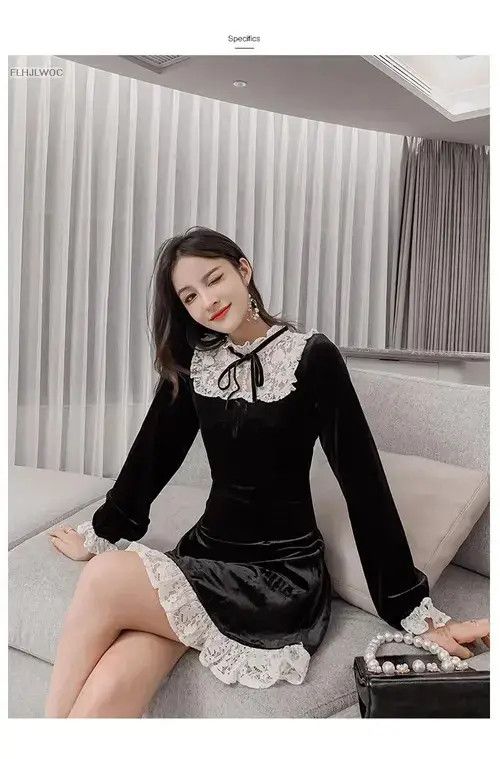 Velvet Dress Autumn Basic Wear