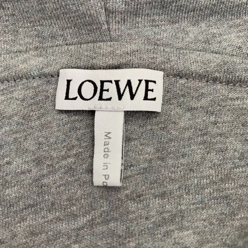 Loewe Loewe Gray logo embroidered cotton hooded drawstring long Size XS / US 0-2 / IT 36-38 - 5 Thumbnail