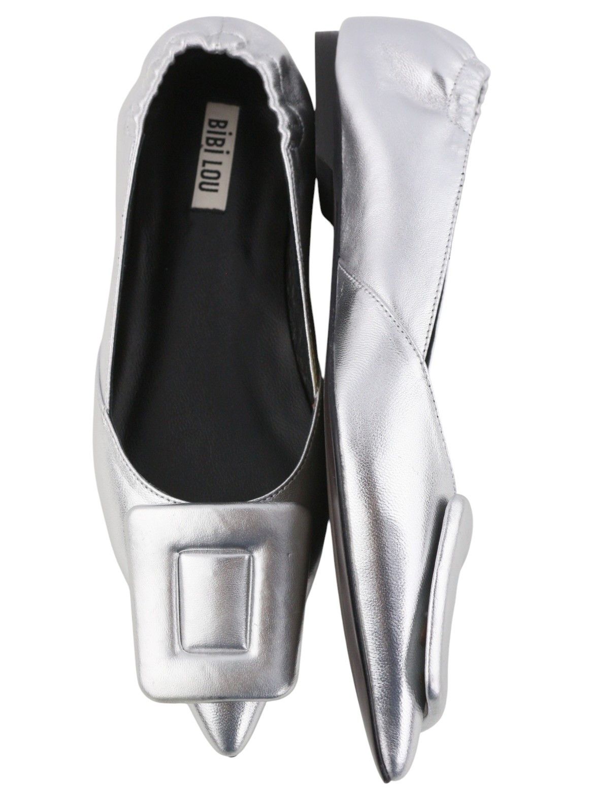 Other BIBI LOU BOCHUM EU37 Silver Leather Pointed Flats 87561 Size US 6 / IT 36 - 6 Thumbnail