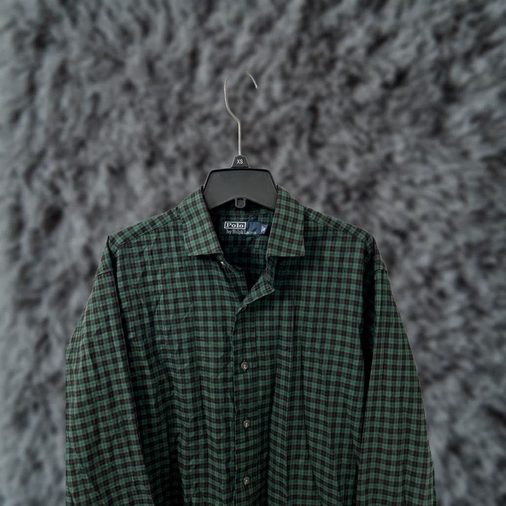 Polo Ralph Lauren Polo Ralph Lauren Shirt Mens M Green Black Plaid Gingham Button-Down L/S Regular Fit, Button Front Size US M / EU 48-50 / 2 - 1 Thumbnail