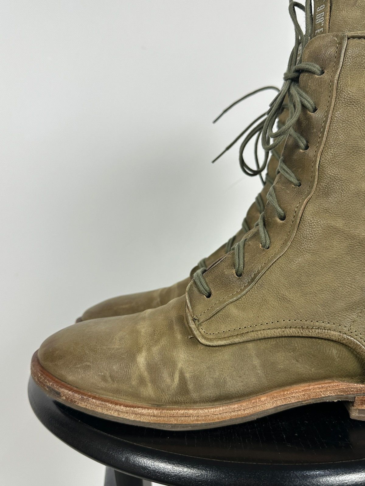 A.S.98 A.S.98. Airstep Olive Green Leather Back Zipper Ankle Boots Size US 11 / IT 41 - 14 Thumbnail
