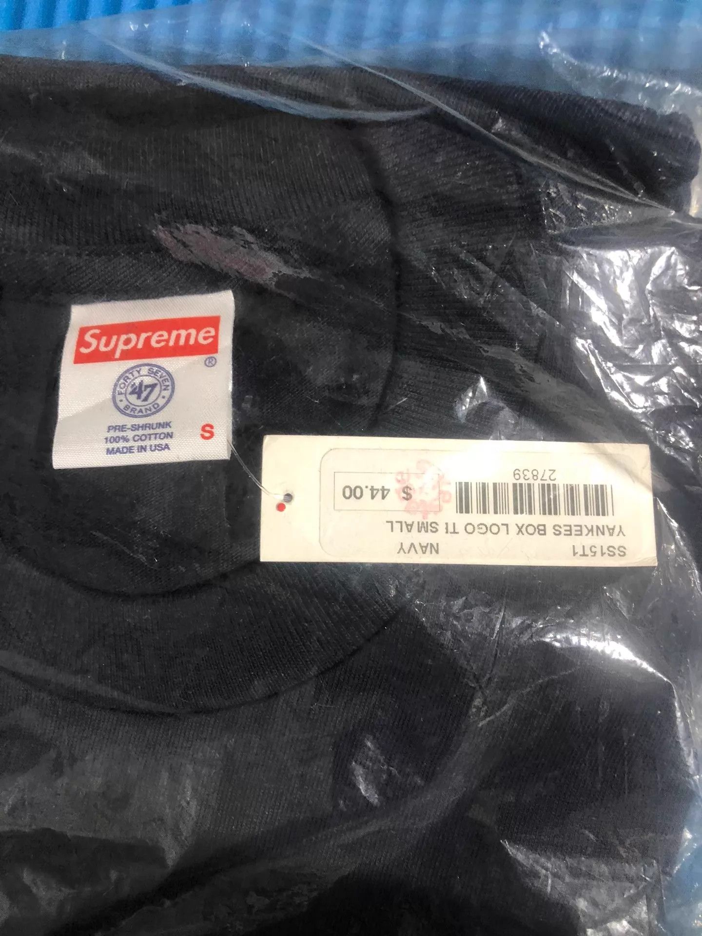 Nike Supreme NY Yankees Box Logo Tee Dark Blue S Size US S / EU 44-46 / 1 - 5 Thumbnail