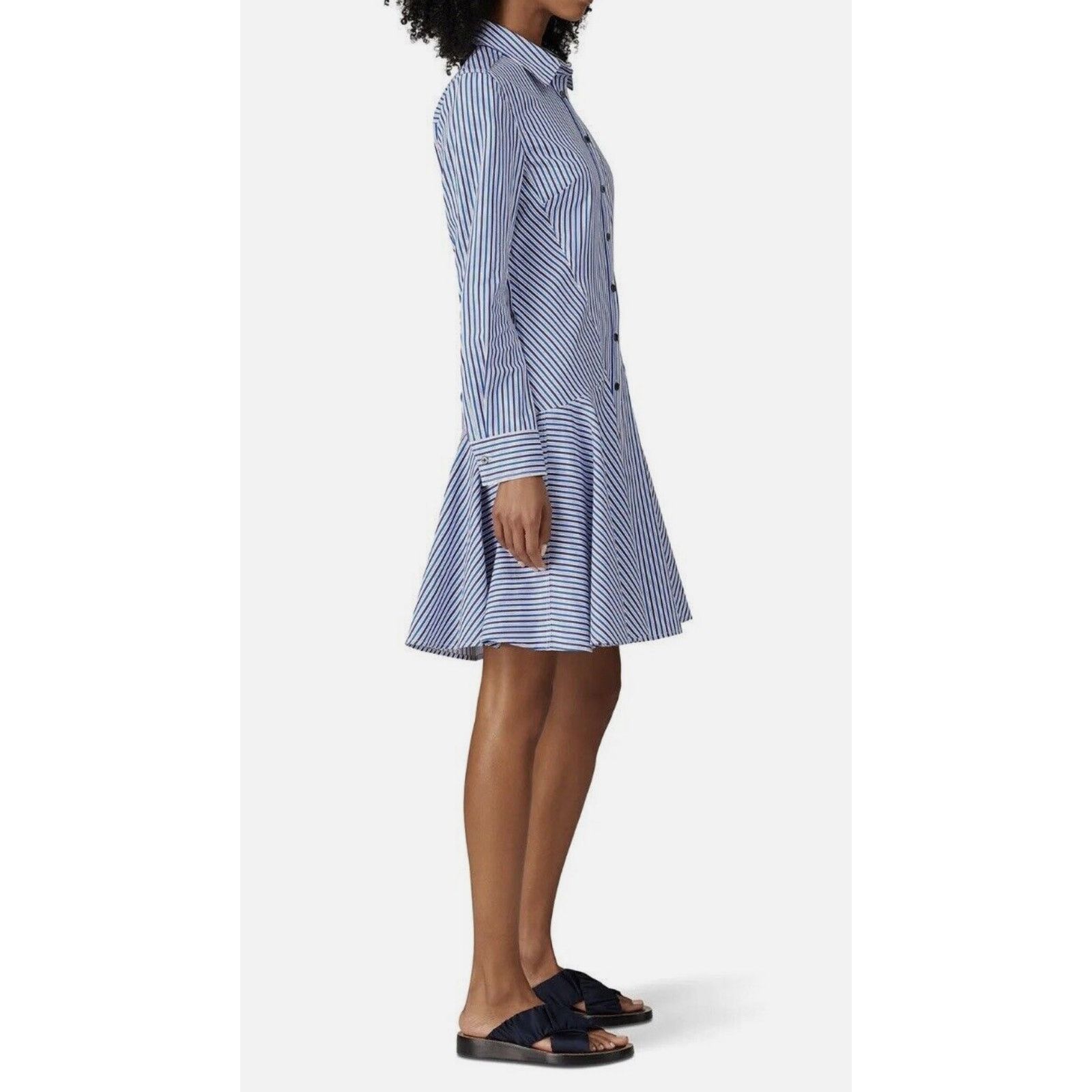 Derek Lam 10 Crosby Derek Lam Collective, Striped Button Down Dress, size: 44 Size L / US 10 / IT 46 - 2 Thumbnail