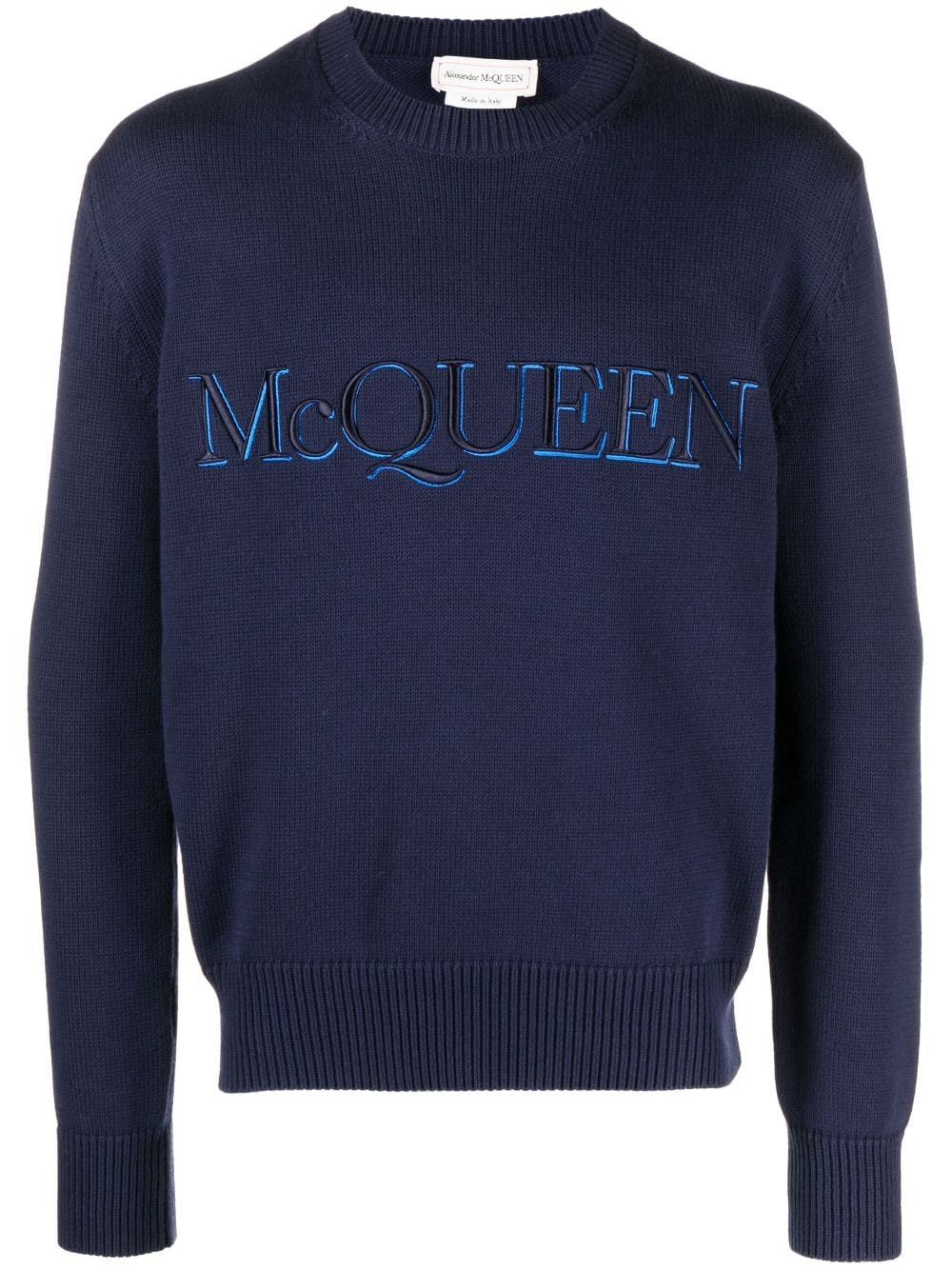 Alexander McQueen o1y1024 Sweater in Midnight Blue Size US M / EU 48-50 / 2 - 1 Thumbnail
