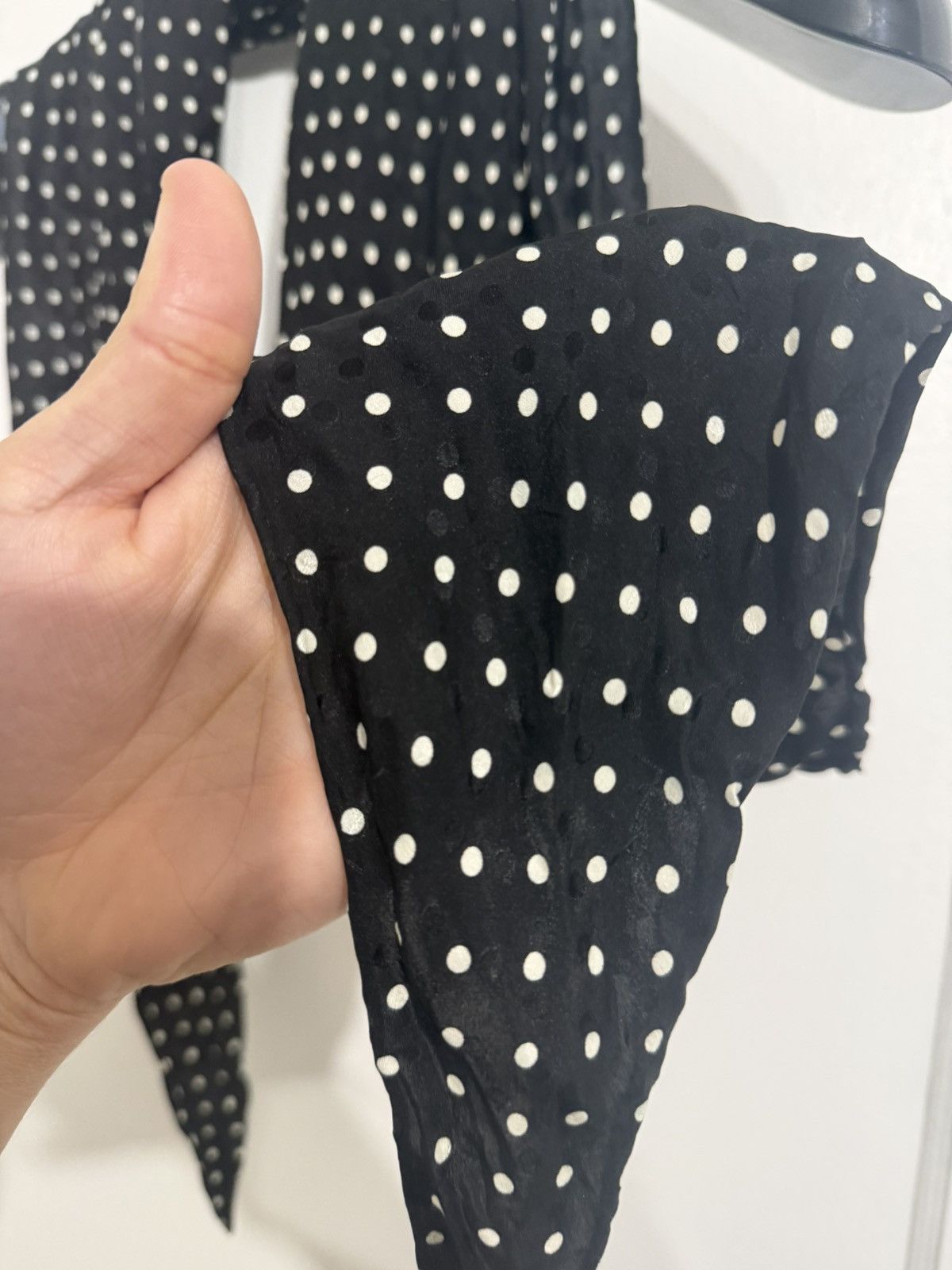 Saint Laurent Paris Silk Polka Dot Scarf Size ONE SIZE - 2 Thumbnail