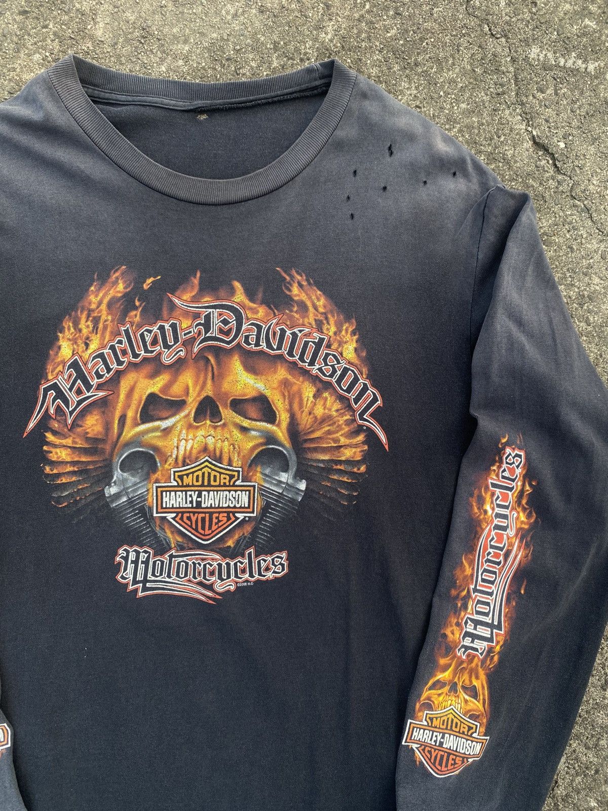Harley Davidson 2008 Harley Davidson Skull Flame Size US L / EU 52-54 / 3 - 3 Thumbnail