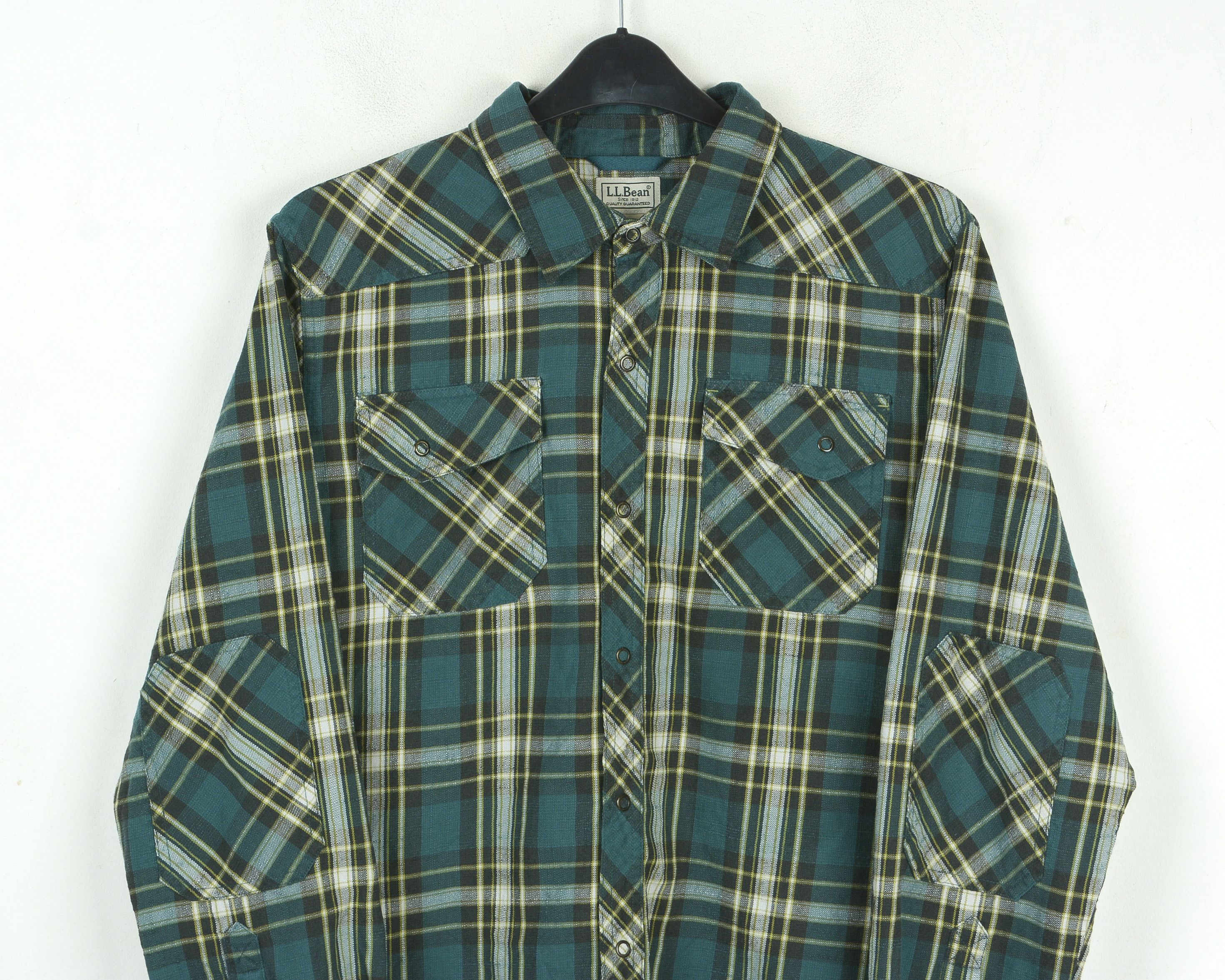 L.L. Bean L Wool Blend Flannel Over Shirt Tartan Plaid Long Sleeve Size US L / EU 52-54 / 3 - 3 Thumbnail