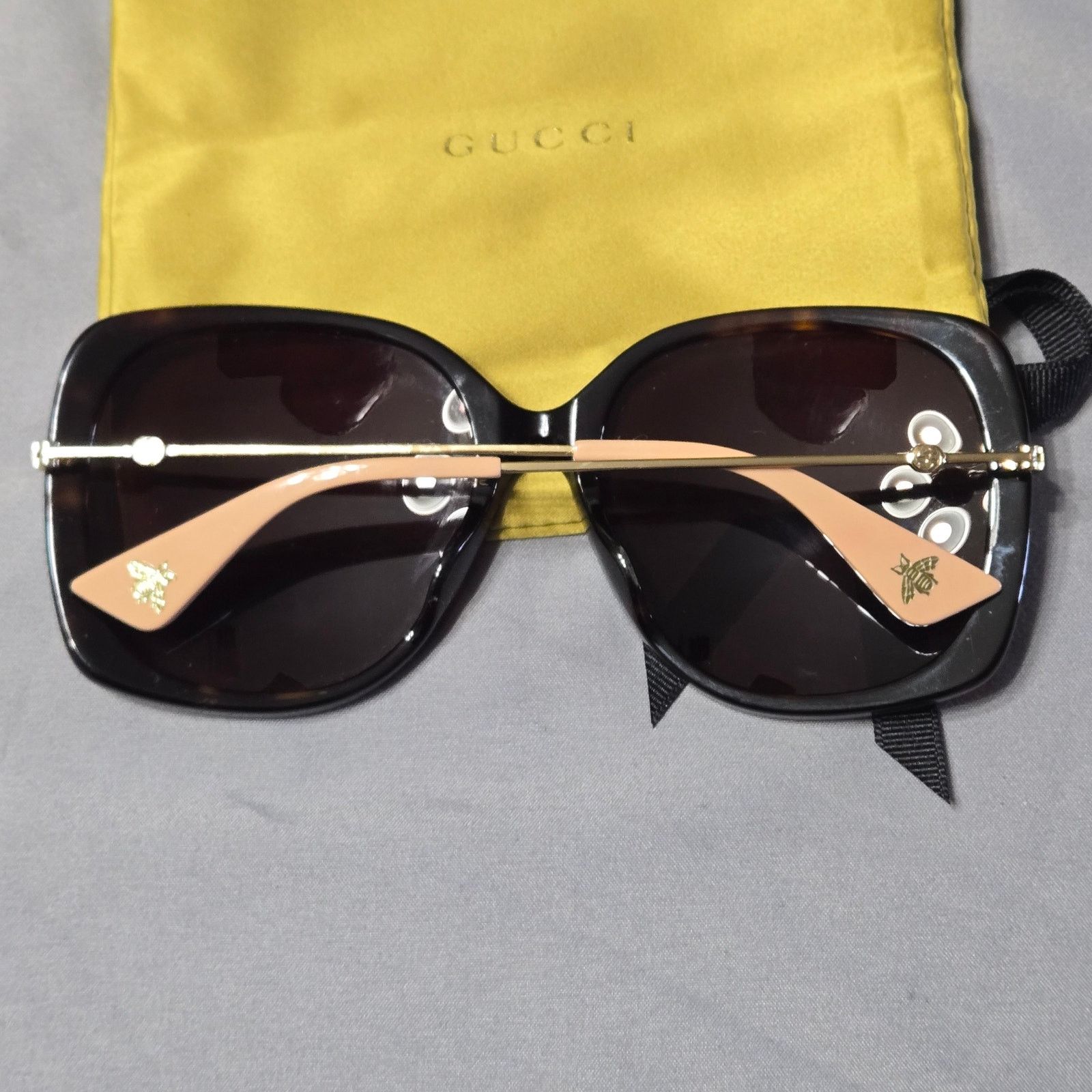 Gucci Gucci Oversized Square Sunglasses Dark Havana & Gold Size ONE SIZE - 2 Thumbnail