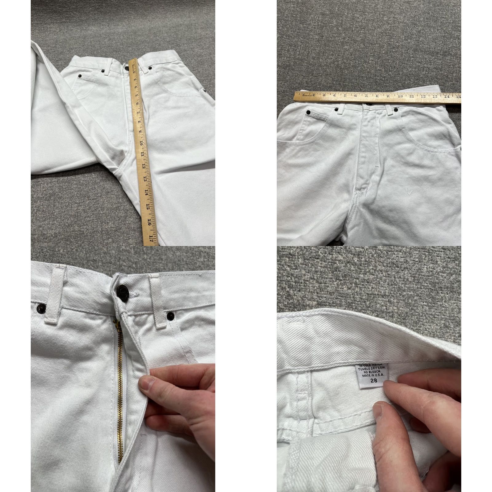 Vintage VINTAGE Solo Semore White Jeans Straight Leg Skater 28x28 USA Made Size US 28 / EU 44 - 8 Thumbnail