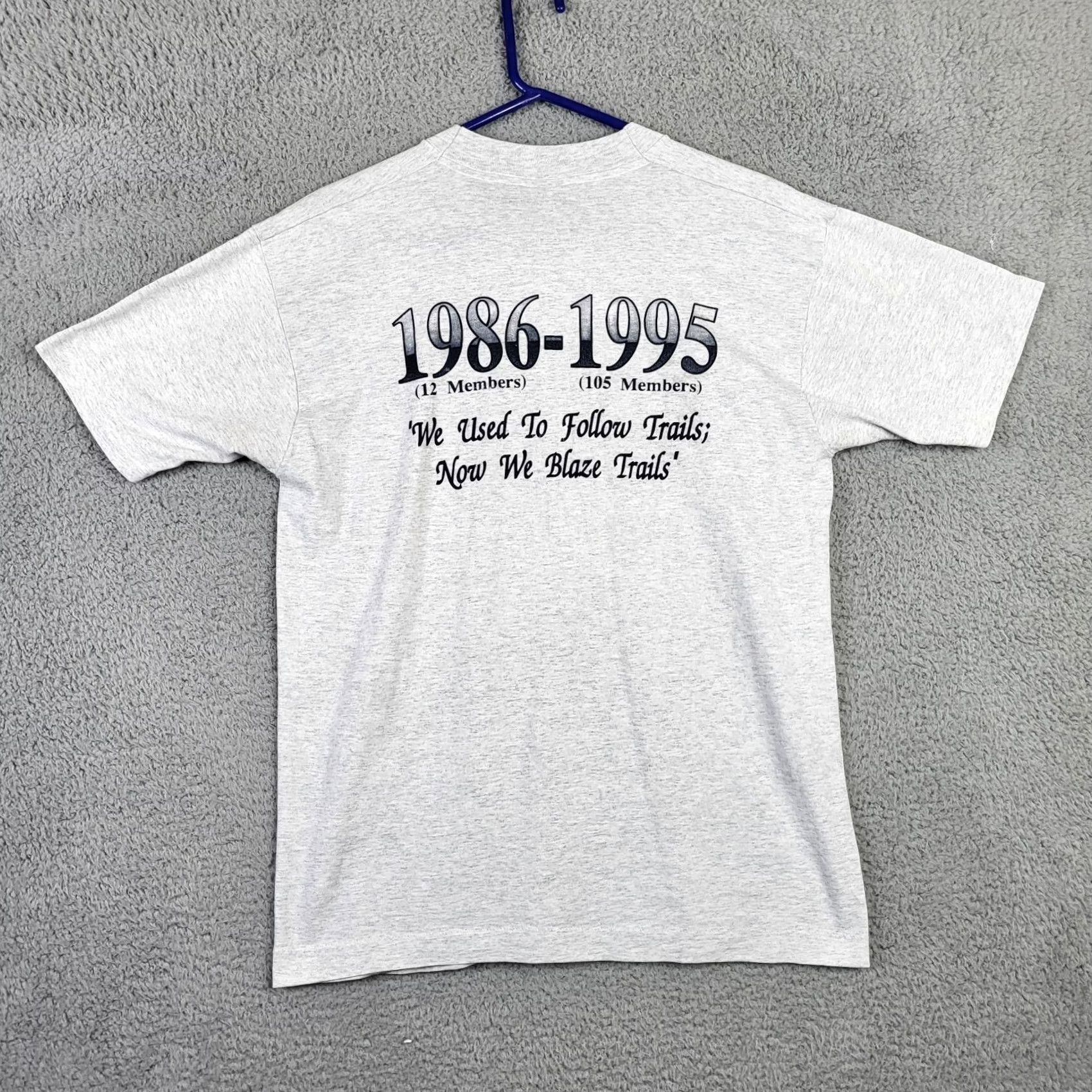 Fruit Of The Loom VINTAGE Fruit of the Loom Men’s T-Shirt Gray 90s Graphic Print Rangers Crew Neck Sz L Logo Short Sleeve Size L Boys Mens Womens Size US L / EU 52-54 / 3 - 2 Thumbnail