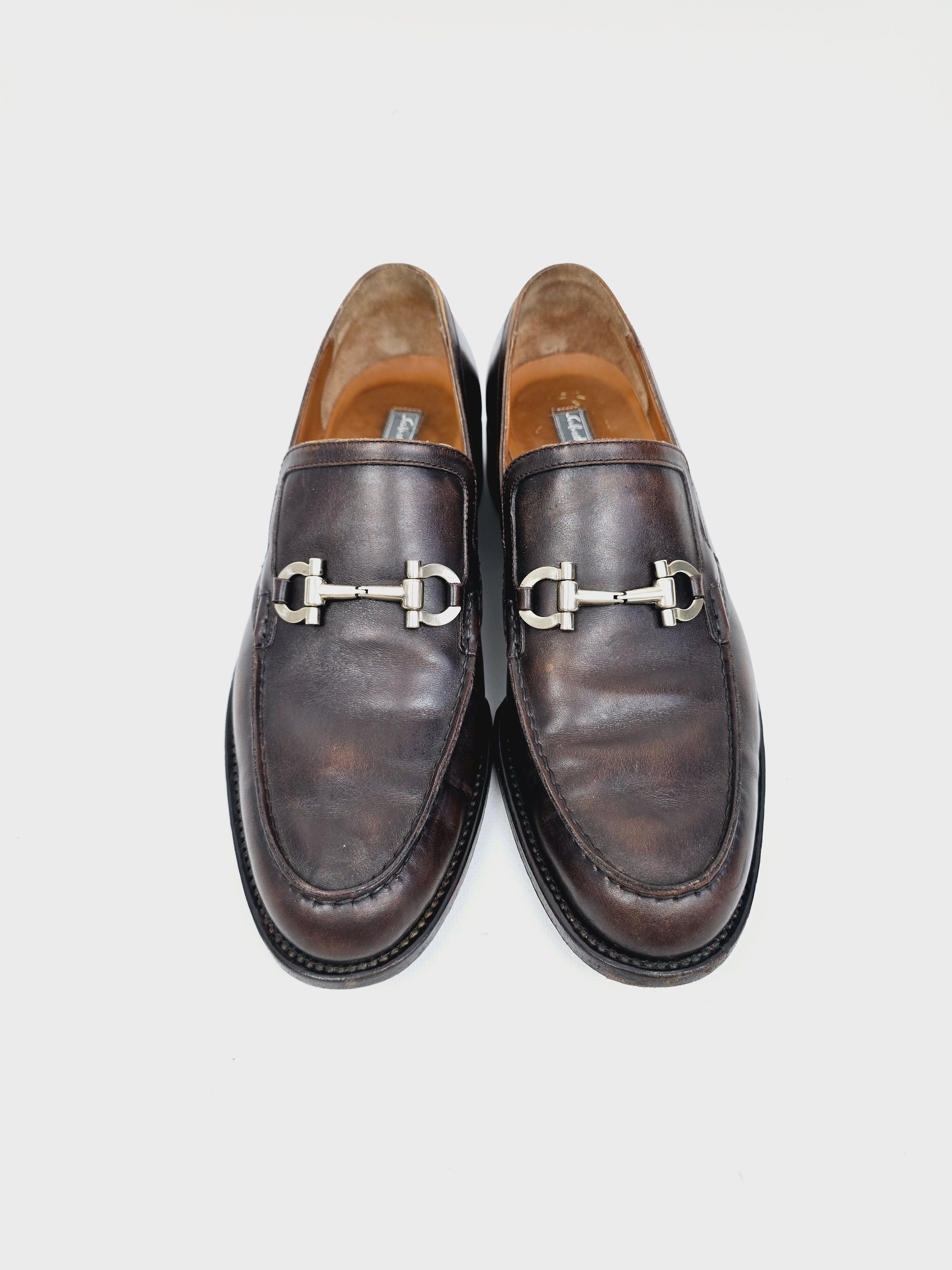 Salvatore Ferragamo Salvatore Ferragamo Brown Leather Oxford Shoes - Size 9 EE Size US 9 / EU 42 - 2 Thumbnail