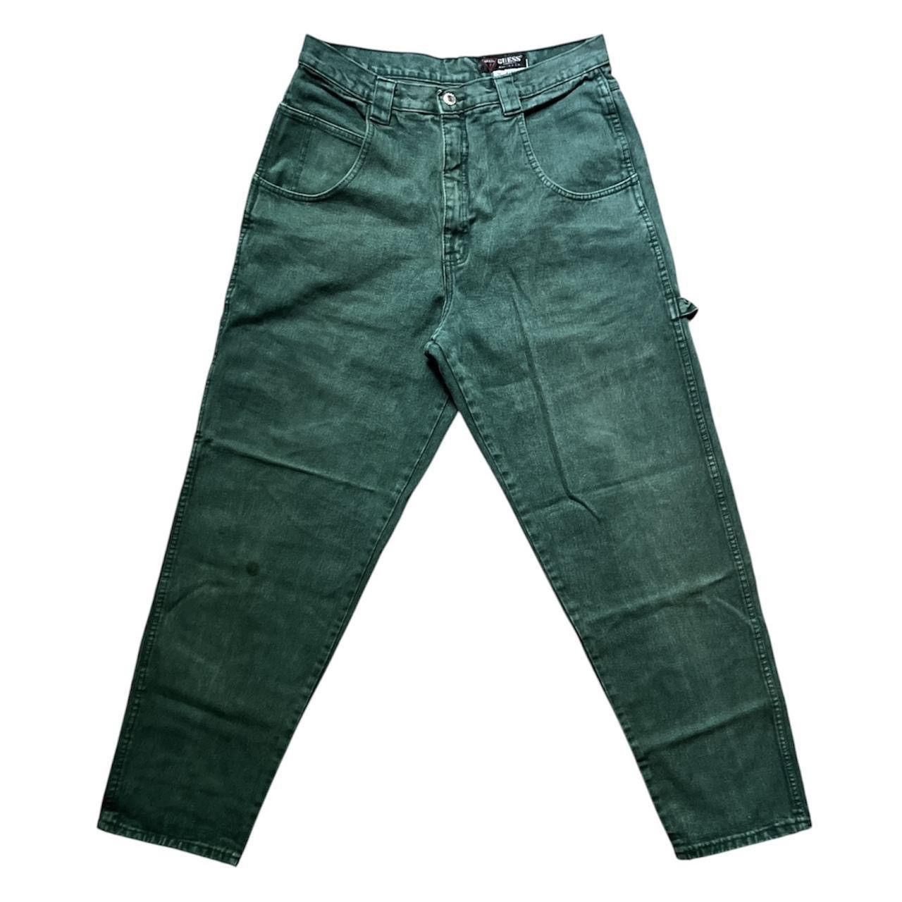 Guess vintage 90s guess green denim workwear jeans Size US 36 / EU 52 - 1 Thumbnail