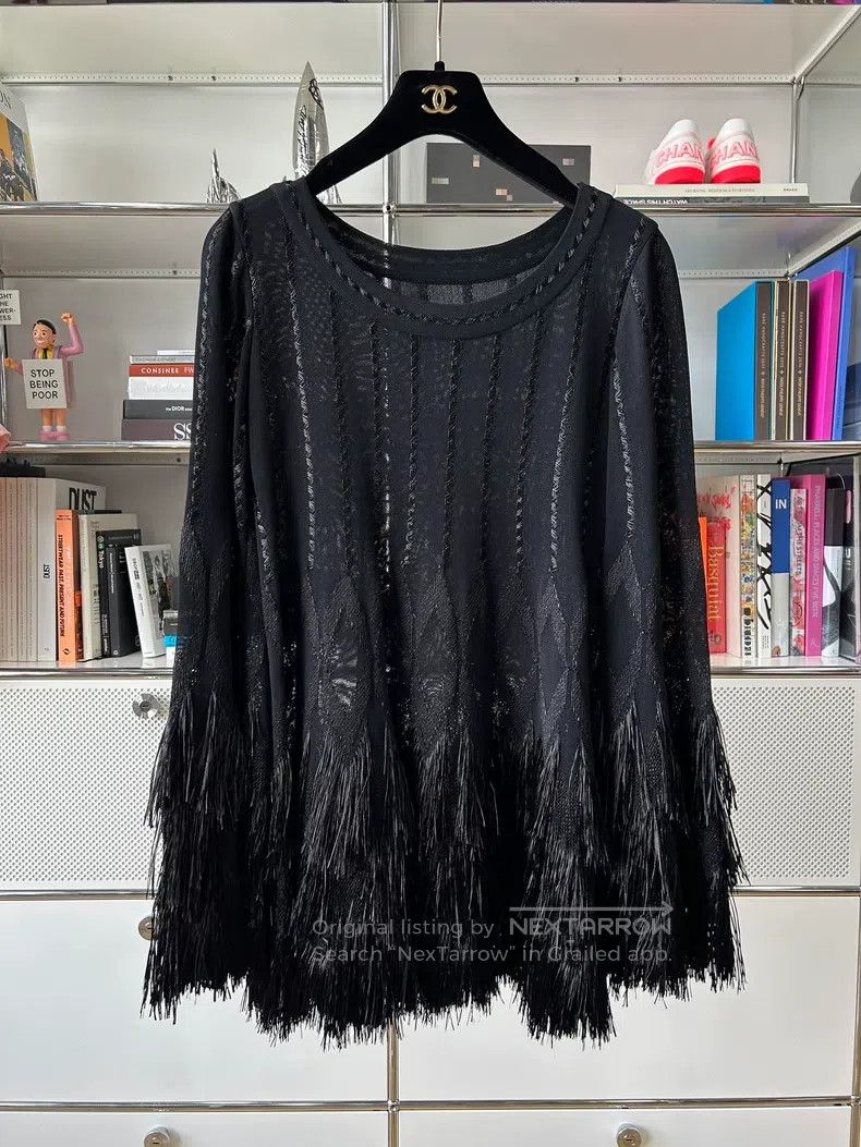 Alaia Alaia Black Fringe Knit Top Size XS / US 0-2 / IT 36-38 - 1 Thumbnail