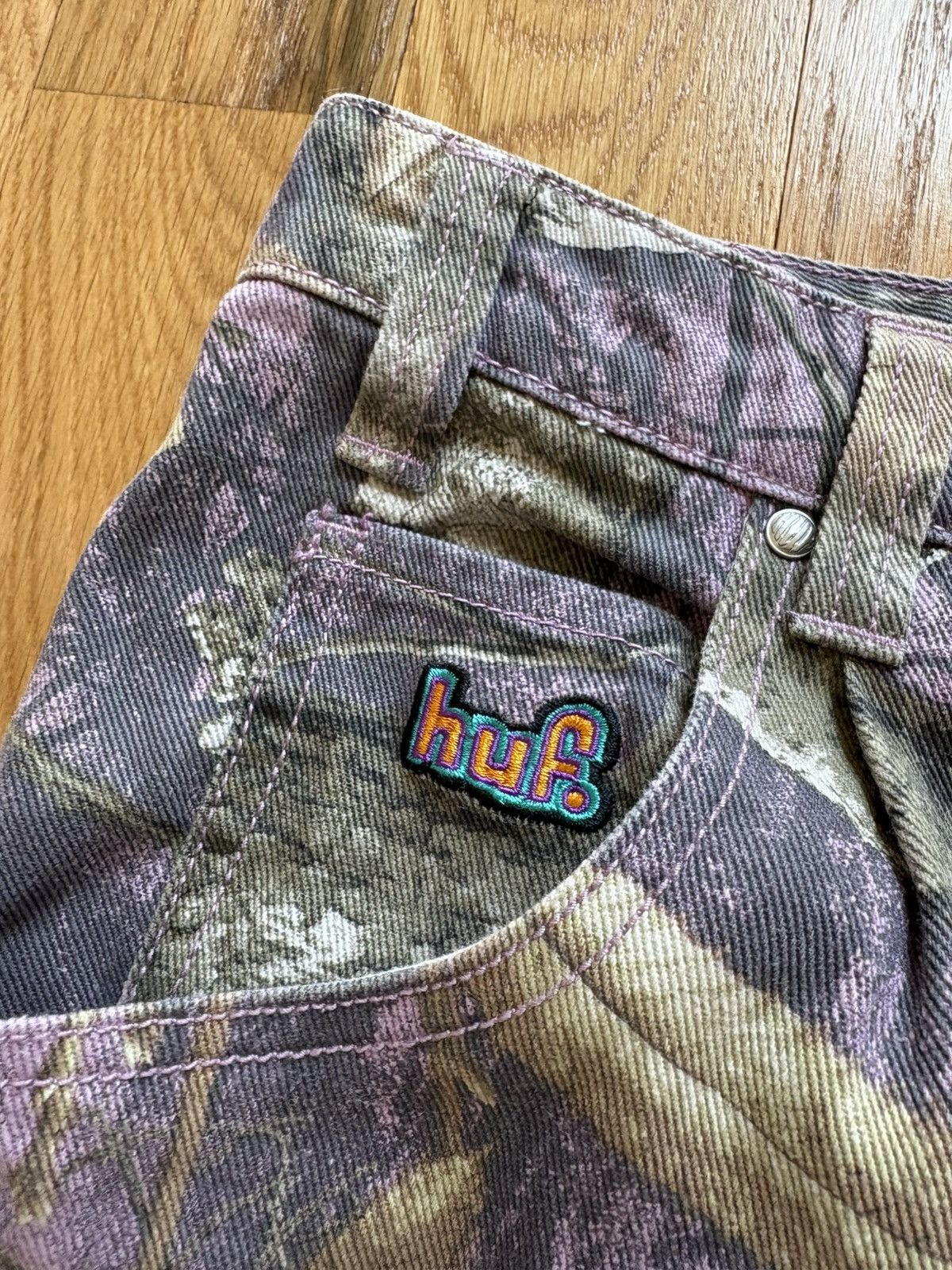 Huf HUF x Realtree Cromer Y2K Camo Denim Jorts Shorts Lilac 36 Size US 36 / EU 52 - 6 Thumbnail