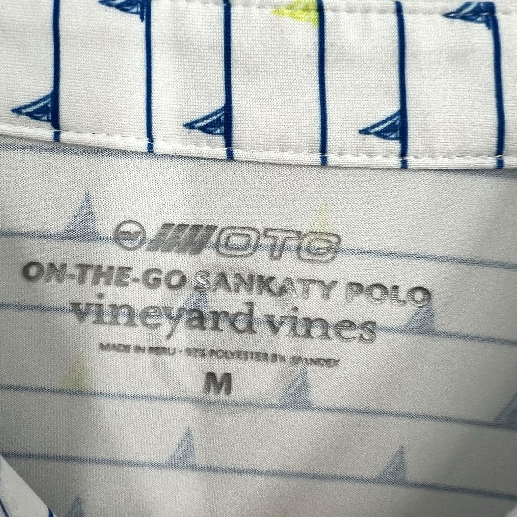 Vineyard Vines Vineyard Vines OTG Sankaty Golf Polo Shirt White Geometric Short Sleeve Regular M Men's Polo Shirt Size US M / EU 48-50 / 2 - 7 Thumbnail