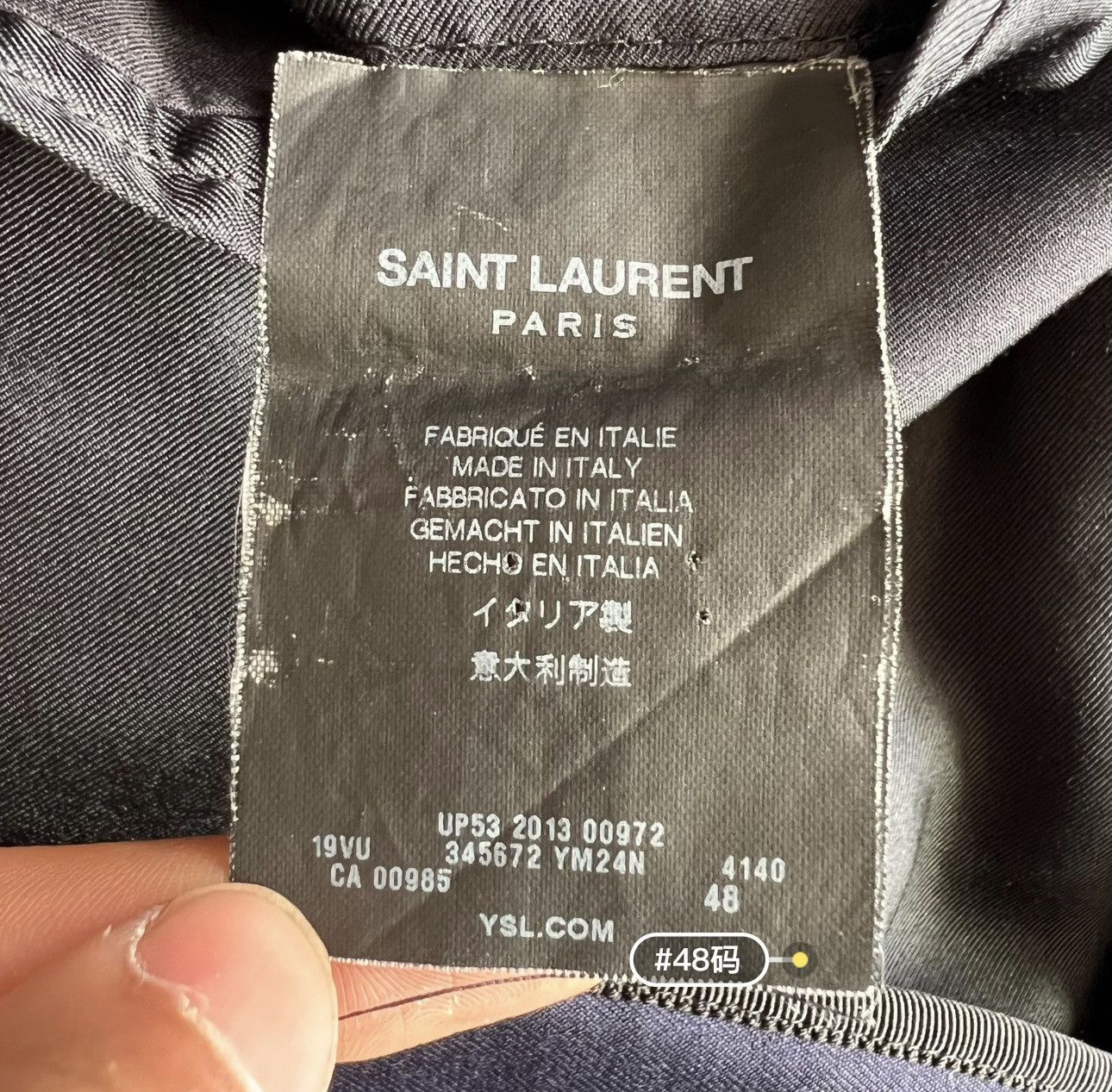 Saint Laurent Paris Saint Laurent Blue Suits Size 48S - 5 Thumbnail