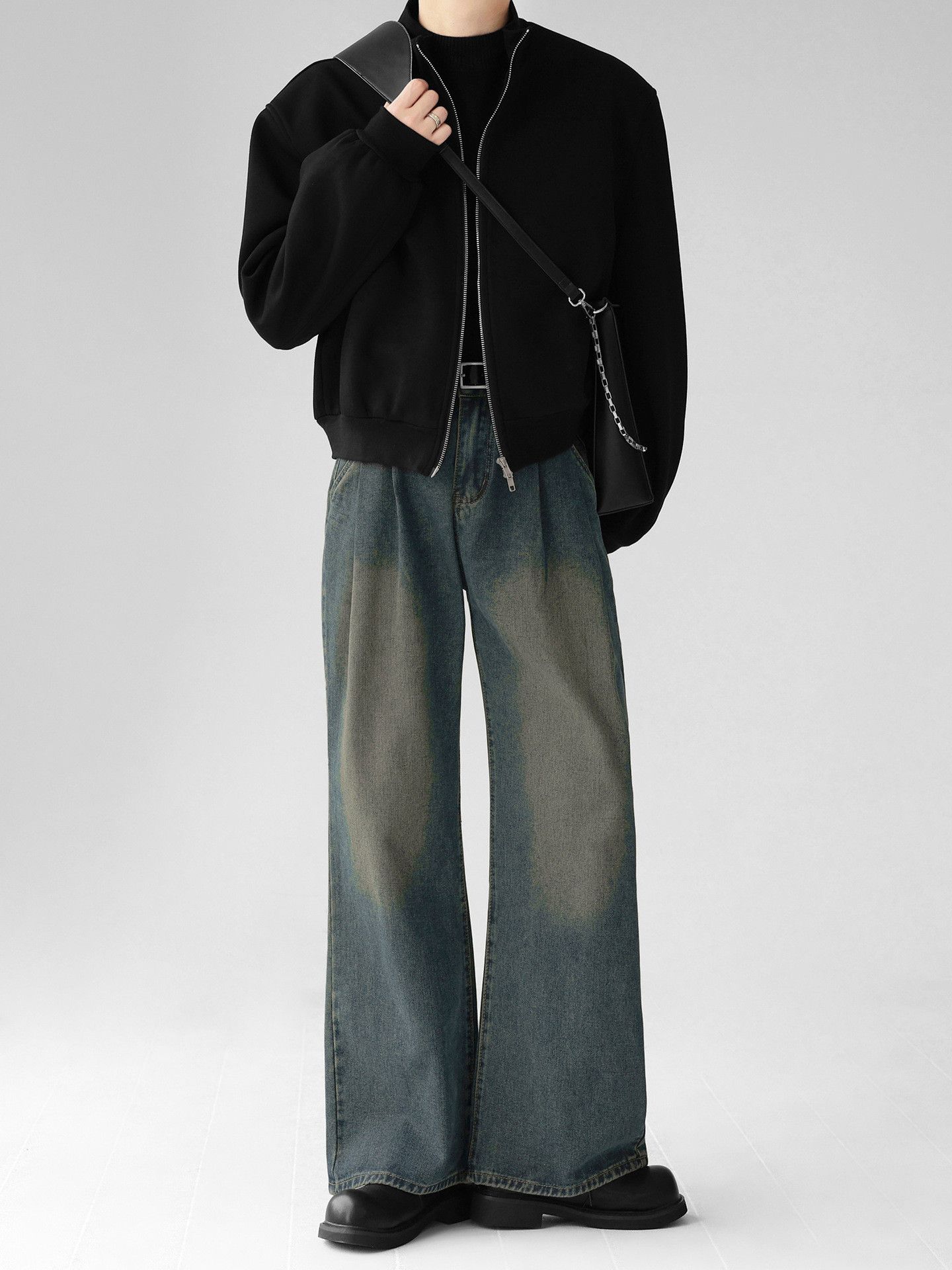 Japanese Brand Japanese retro men's wide-leg washed straight loose jeans Size US 32 / EU 48 - 2 Thumbnail