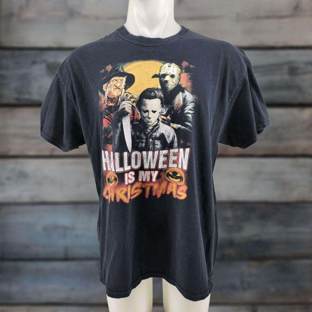 Vintage HALLOWEEN IS MY CHRISTMAS Mens T Shirt XL Black Halloween Theme Adult XL T-Shirt Mens Size US XL / EU 56 / 4 - 1 Thumbnail