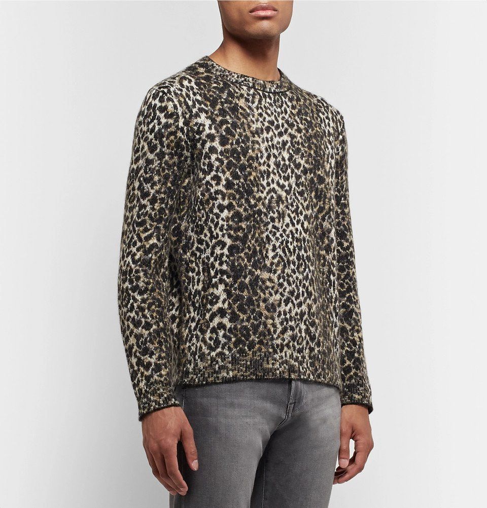 Saint Laurent Paris Saint Laurent Leopard-Jacquard Knitted Sweater Size US M / EU 48-50 / 2 - 7 Thumbnail