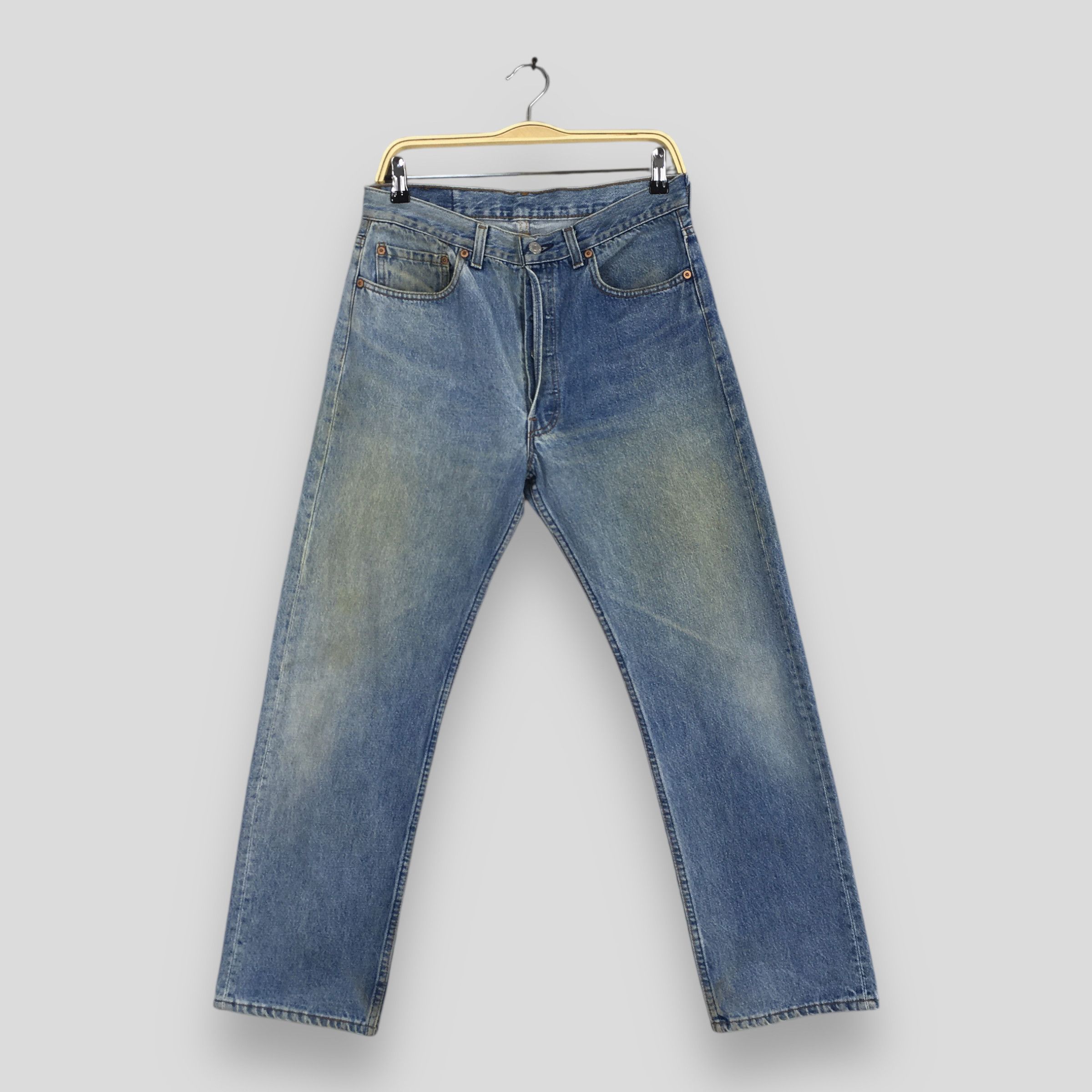 Levi's Size 31x31 Vintage 90s Levi's 501 Faded Blue Jeans S401 Size US 31 - 1 Thumbnail