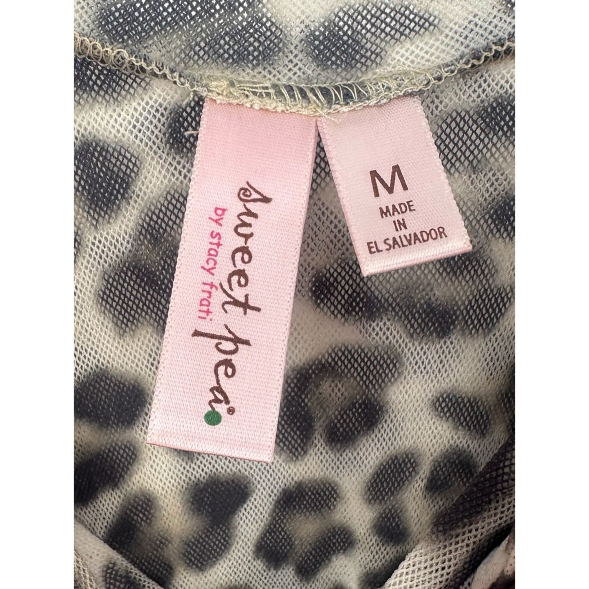 Other Sweet Pea Women’s Leopard Mesh Tank Top Medium Y2K 3D Flower Size M / US 6-8 / IT 42-44 - 5 Thumbnail