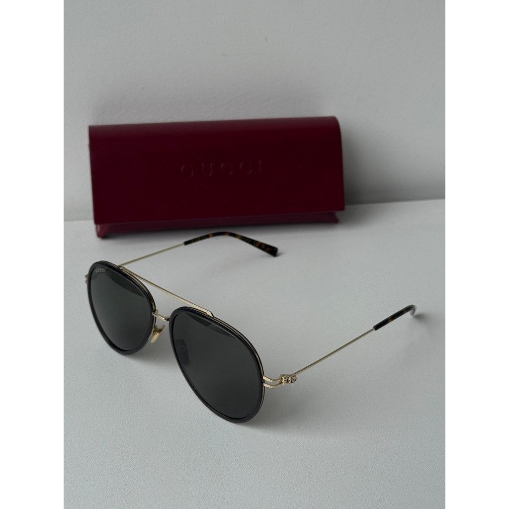 Gucci NEW Gucci GG1981S 001 Black Gold Aviator Sunglasses $545 Size ONE SIZE - 5 Thumbnail