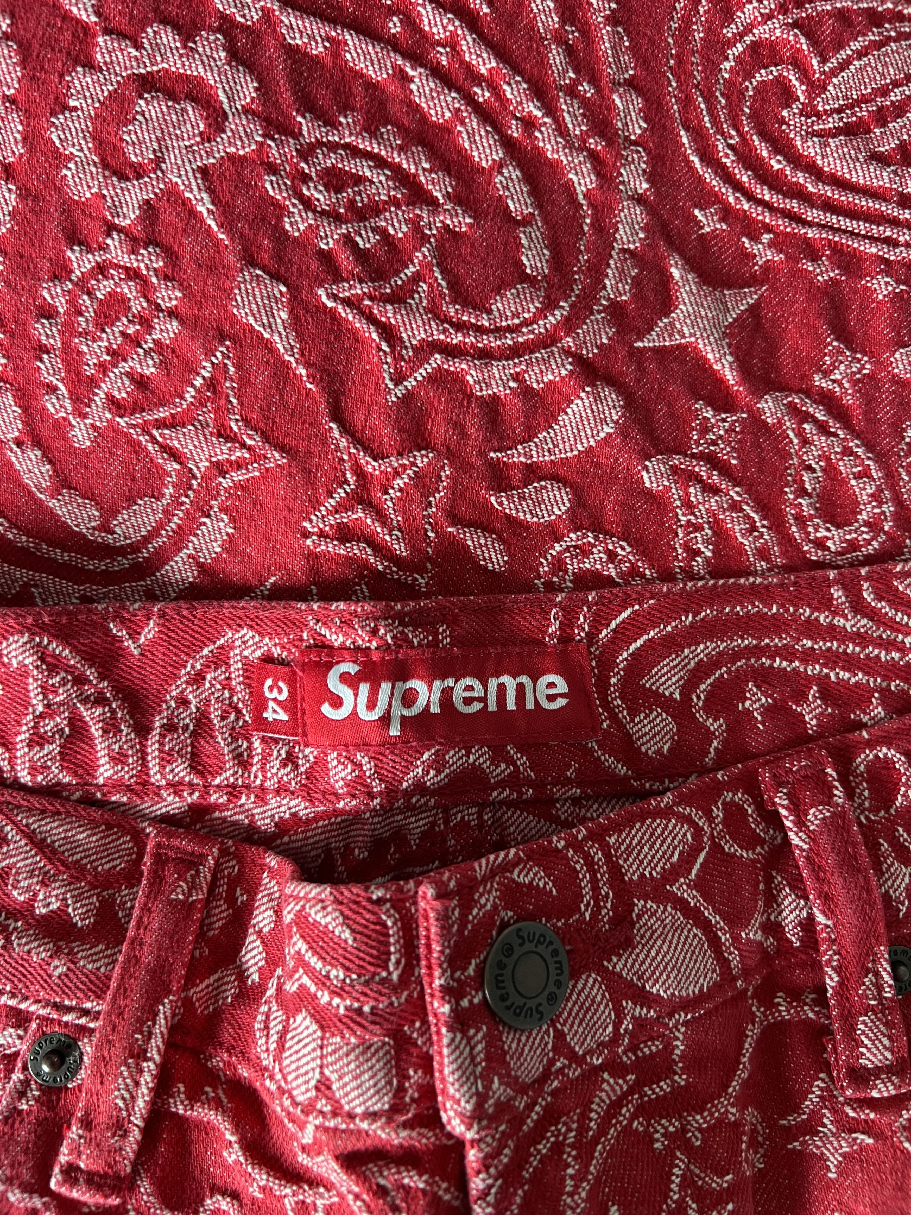 Supreme Supreme Paisley Jacquard Baggy Jeans in Red Size US 34 / EU 50 - 6 Thumbnail