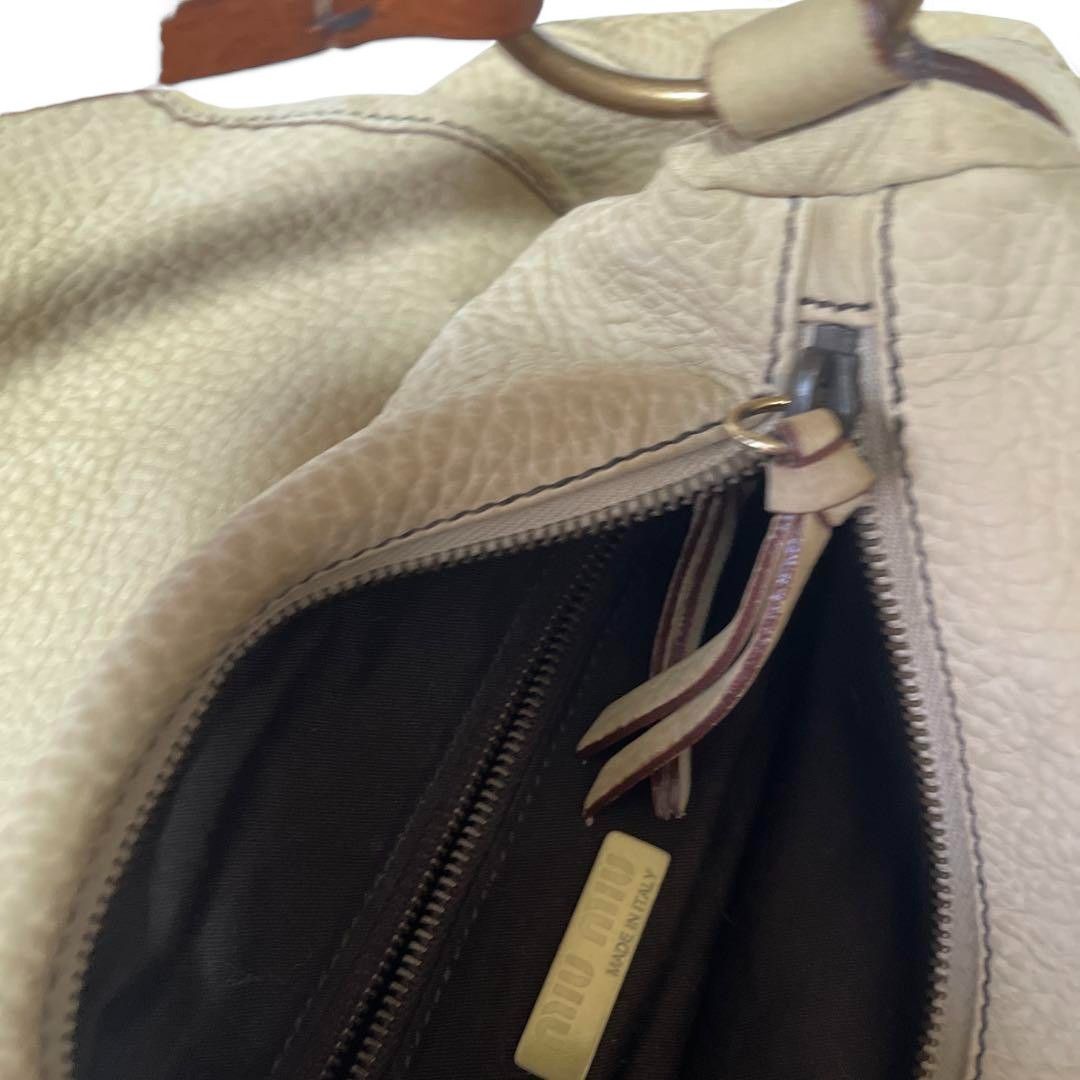 Miu Miu Miu Miu - Beige One Shoulder Handbag Deer Leather Size ONE SIZE - 8 Thumbnail