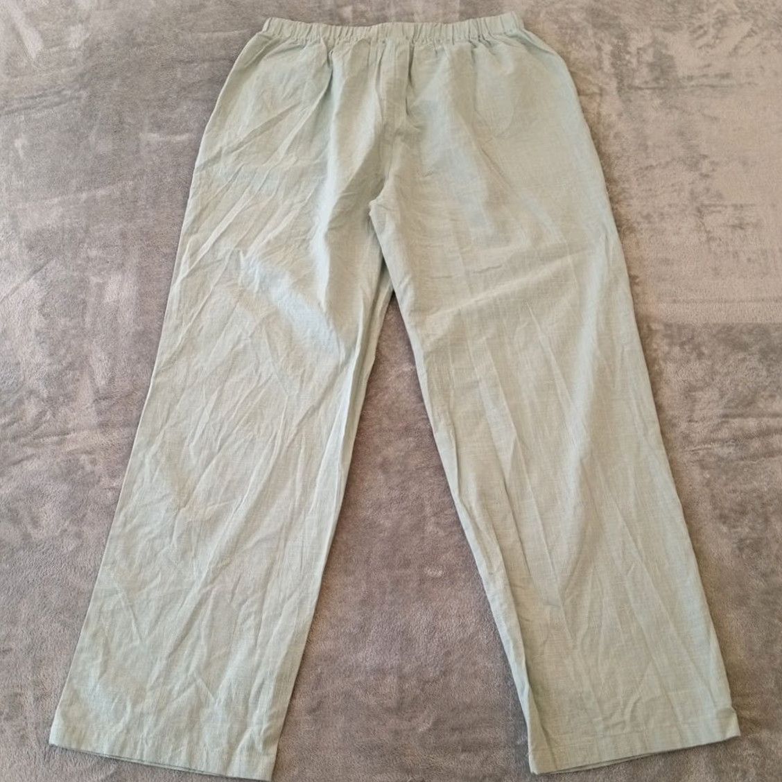 Vintage Coofandy Ankle Pants Womens LD Green Lightweight Drawstring Pockets 32x28 New Size 36" / US 14 / IT 50 - 6 Thumbnail