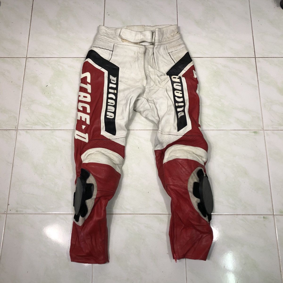 Japanese Brand 📌Vintage Leather Biker Pants Plicana Big Logo Size US 26 / EU 42 - 1 Thumbnail