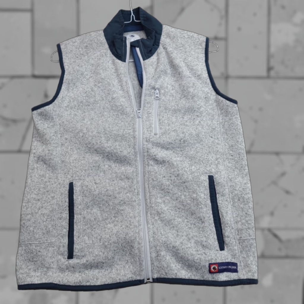 Southern Proper Southern Proper Vest Jacket Full Zip Windbreaker Medium Gray Heather Size US M / EU 48-50 / 2 - 1 Thumbnail