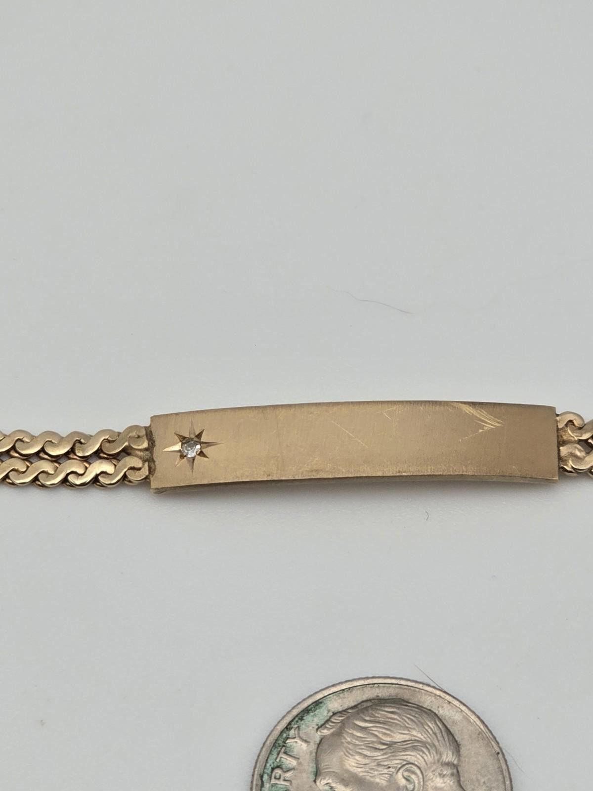 RAGEBLUE Vintage 1950s 1/20 12K GF Bracelet w/ Diamond 7" Rare Find Size ONE SIZE - 2 Thumbnail
