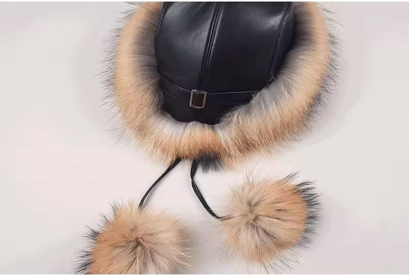 Japanese Brand Aesthetic Fox Fur Hat Unisex Size ONE SIZE - 3 Thumbnail