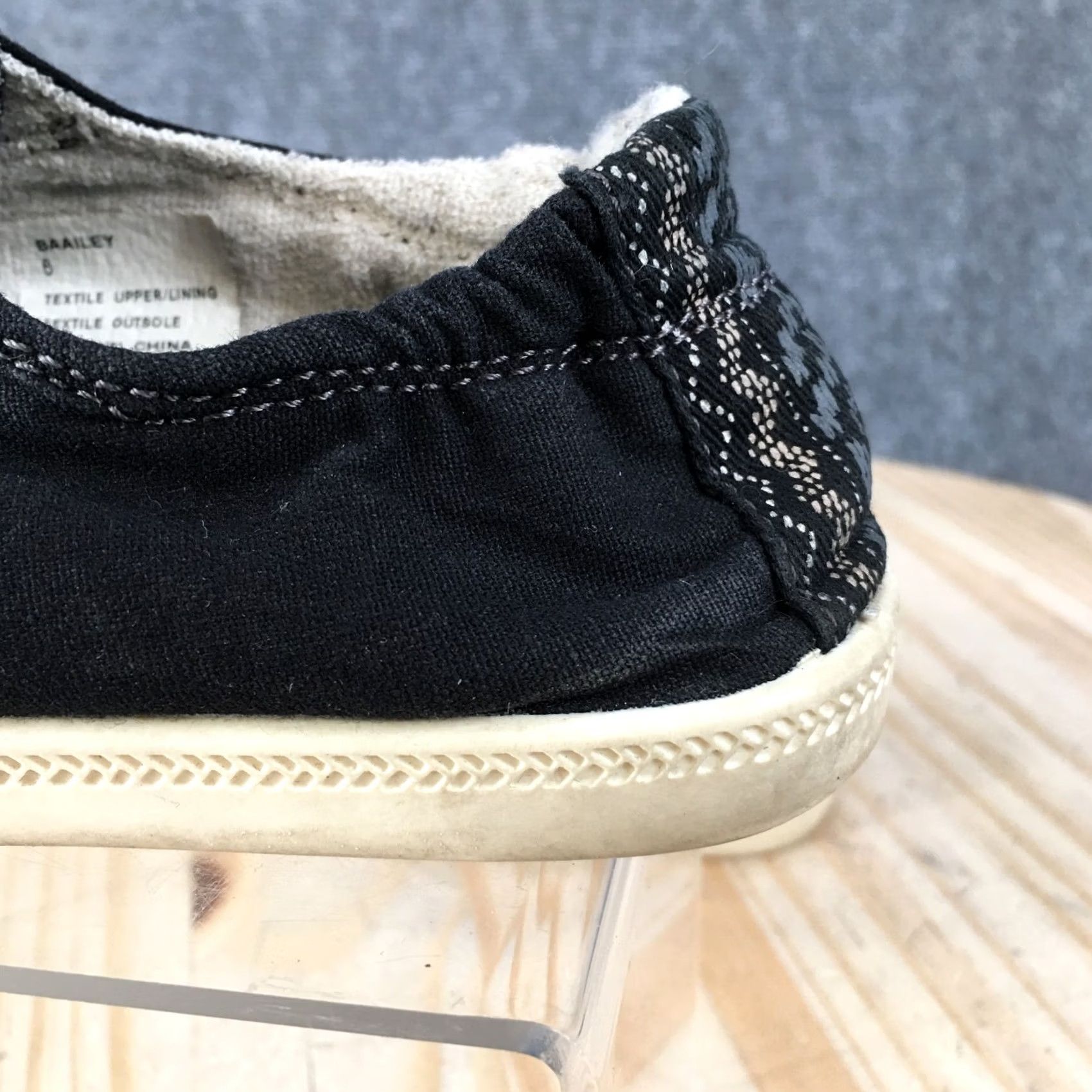 Vintage Madden Girl Baailey Shoes Womens 6 Casual Low Top Sneakers Black Fabric Lace Up Size M / US 6-8 / IT 42-44 - 5 Thumbnail