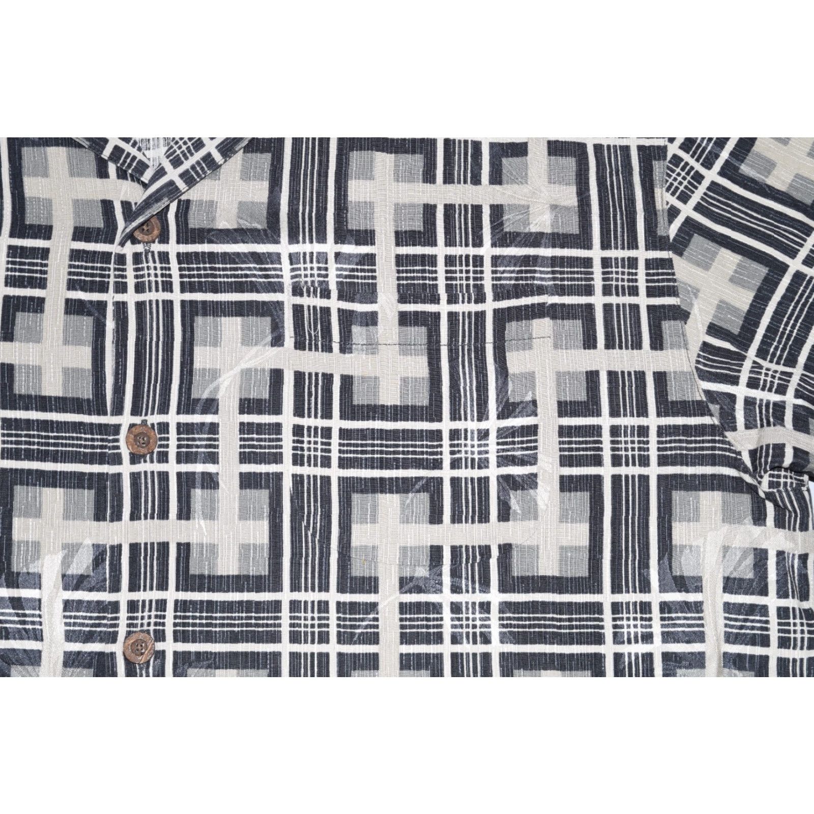 Tommy Bahama TOMMY BAHAMA Hawaiian Shirt, Short Sleeve, Blue Geometric Print, 100% Silk, Size L, Casual, Mens Size US L / EU 52-54 / 3 - 2 Thumbnail