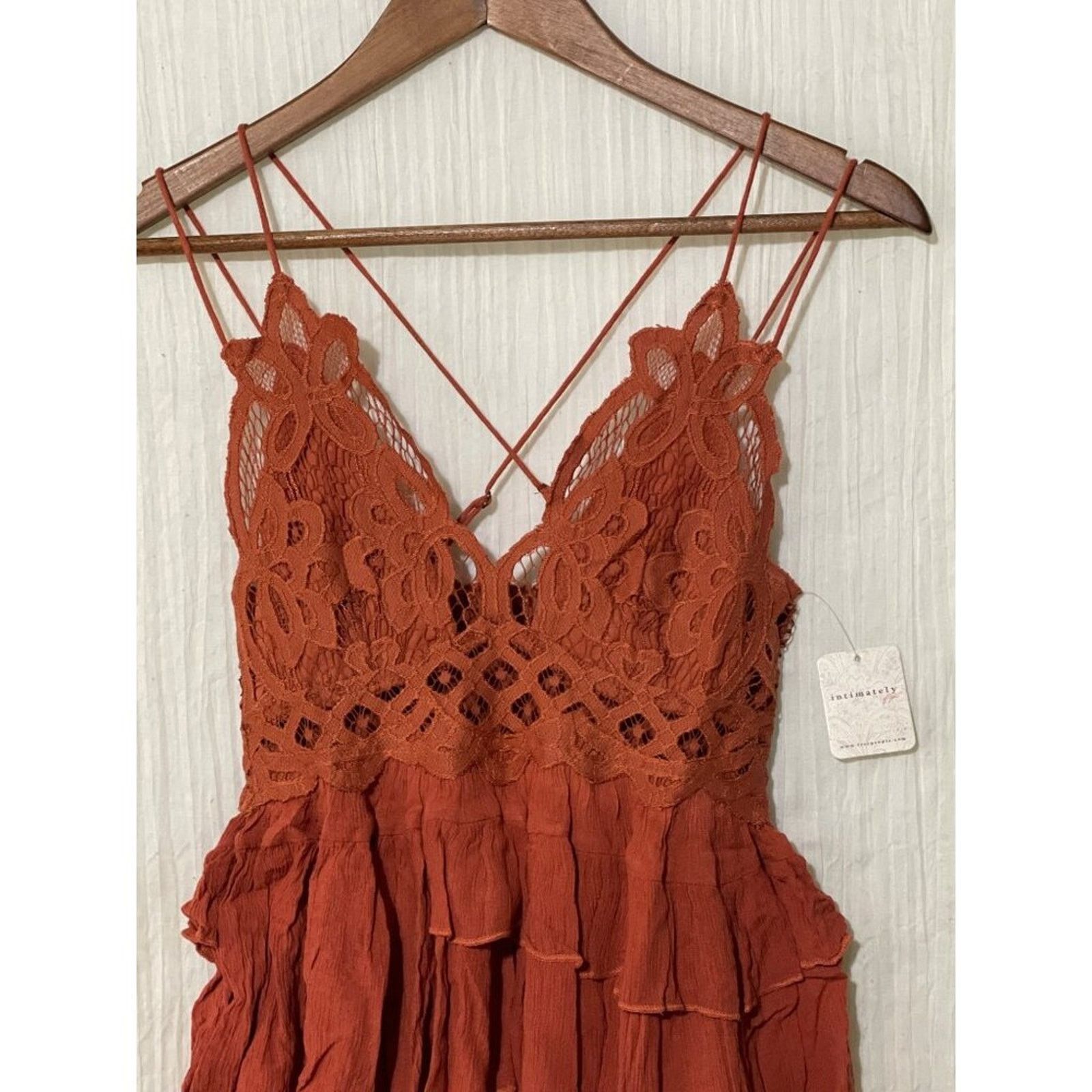 Free People Free People Adella Cami Small New Rust Tiered Top Size S / US 4 / IT 40 - 4 Thumbnail