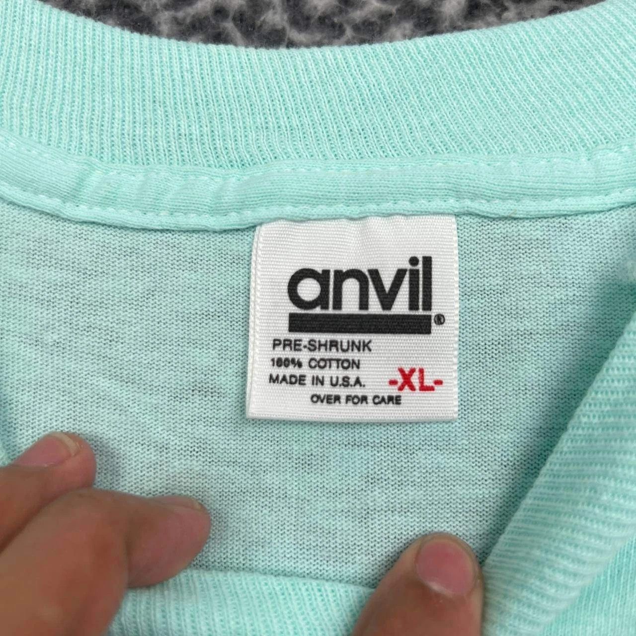 Anvil Vintage Circle Bell Shirt Men XL Blue Anvil Short Sleeve Size US XL / EU 56 / 4 - 3 Thumbnail