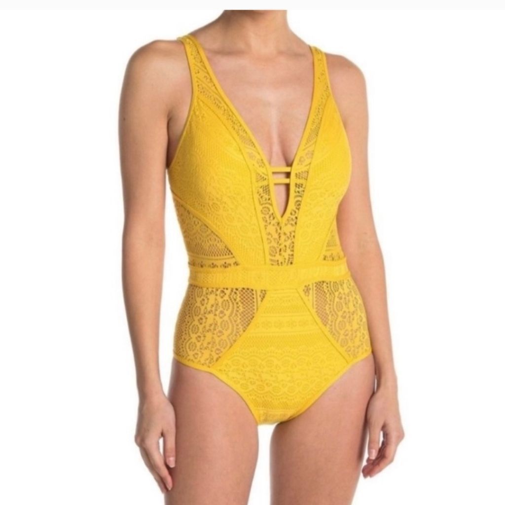 Other Becca yellow one piece swimsuit size large Size ONE SIZE - 2 Thumbnail