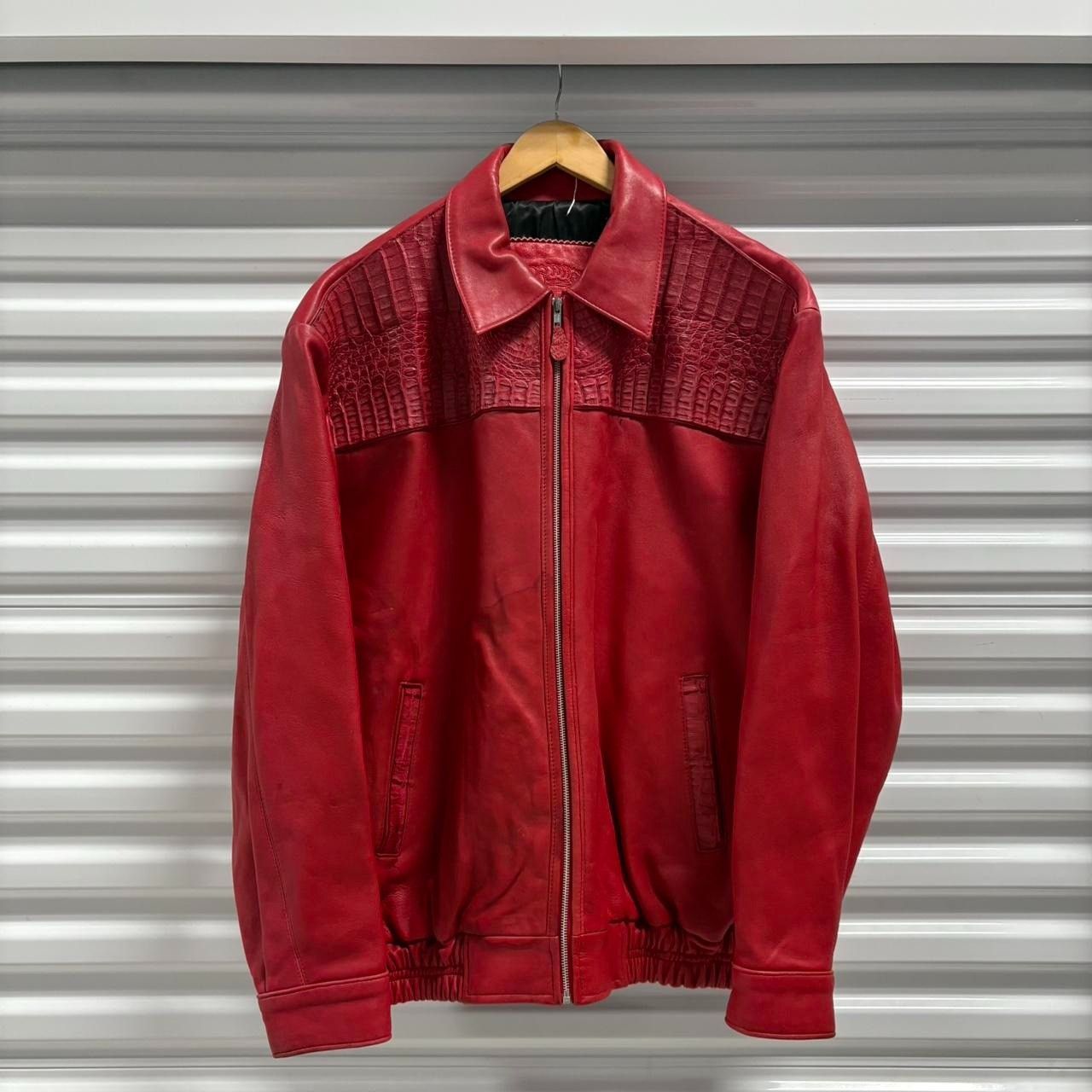 G Gator Usa Red Leather Jacket