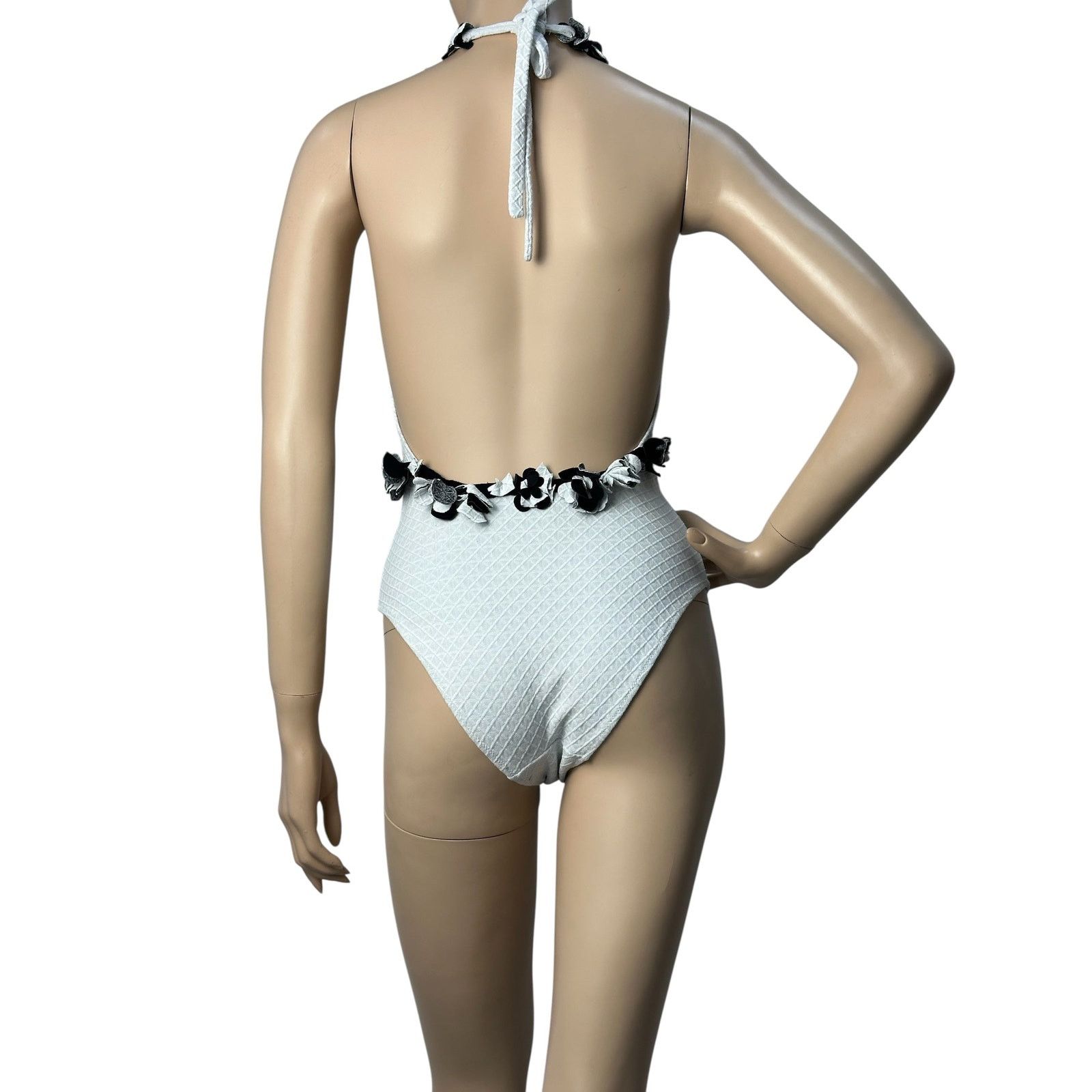 Chanel Chanel White Neckline Embellishment Swimsuit Sz.38 Size ONE SIZE - 2 Thumbnail