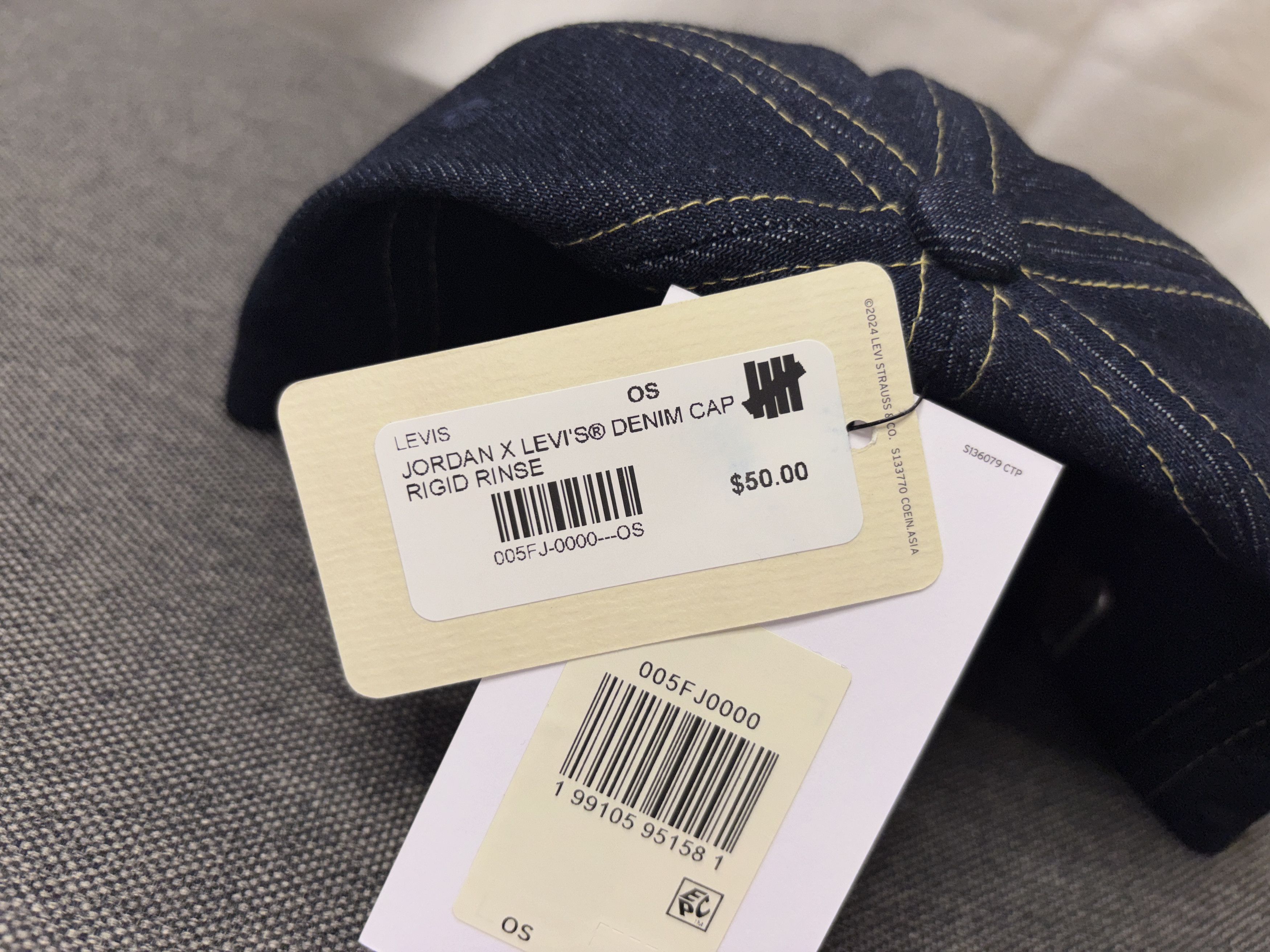 Levi's × Nike Nike Jordan x Levi's Denim Cap Rigid Rinse Blue 055FJ-0000 Size ONE SIZE - 14 Thumbnail