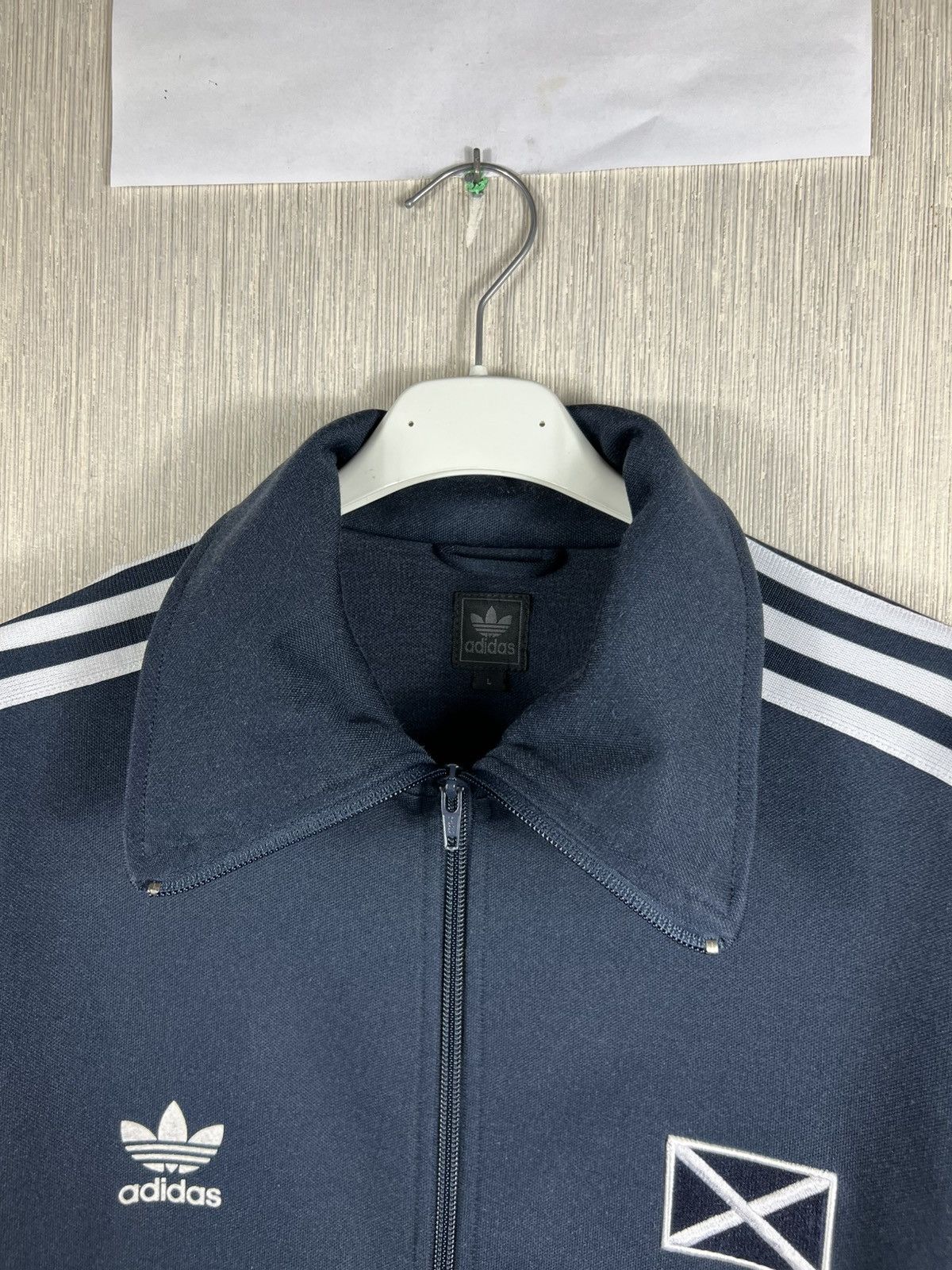 Adidas Vintage Adidas Scotland y2k navy zip track hoodie blokecore Size US L / EU 52-54 / 3 - 11 Thumbnail