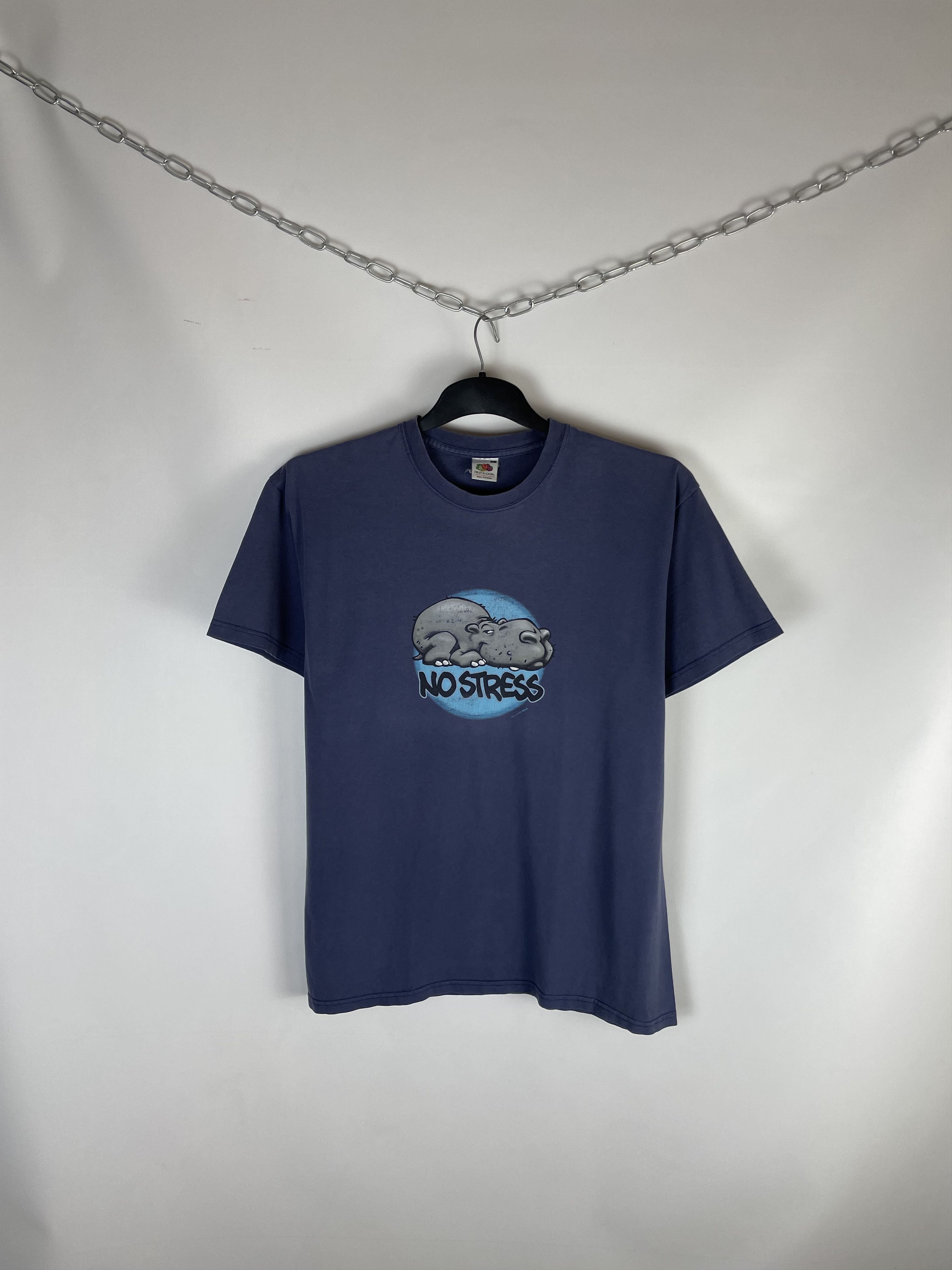 Vintage Hippo No Stress Graphic tee Size US L / EU 52-54 / 3 - 1 Thumbnail