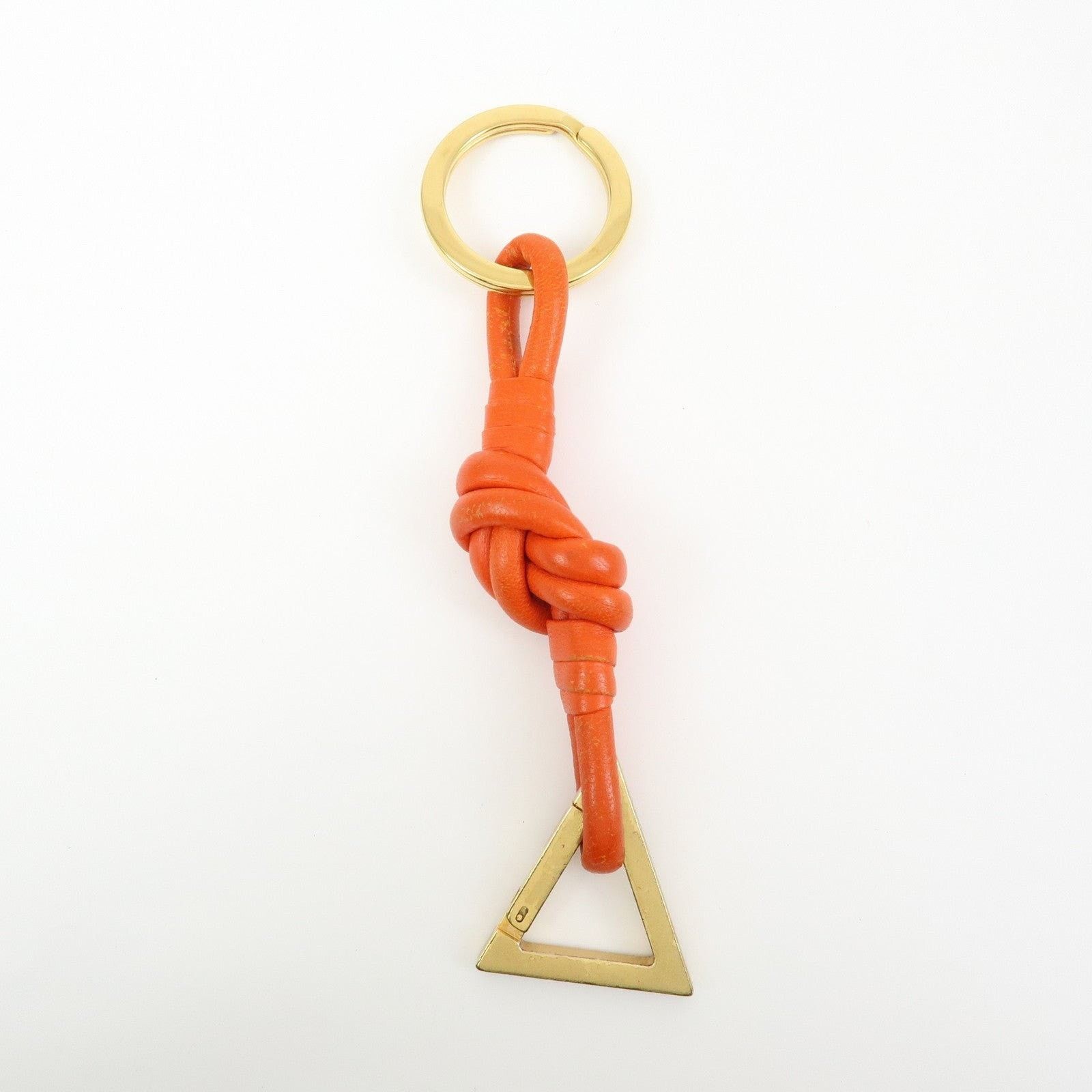 Bottega Veneta Bottega Veneta Knot Calfskin Keychain Orange Size ONE SIZE - 2 Thumbnail